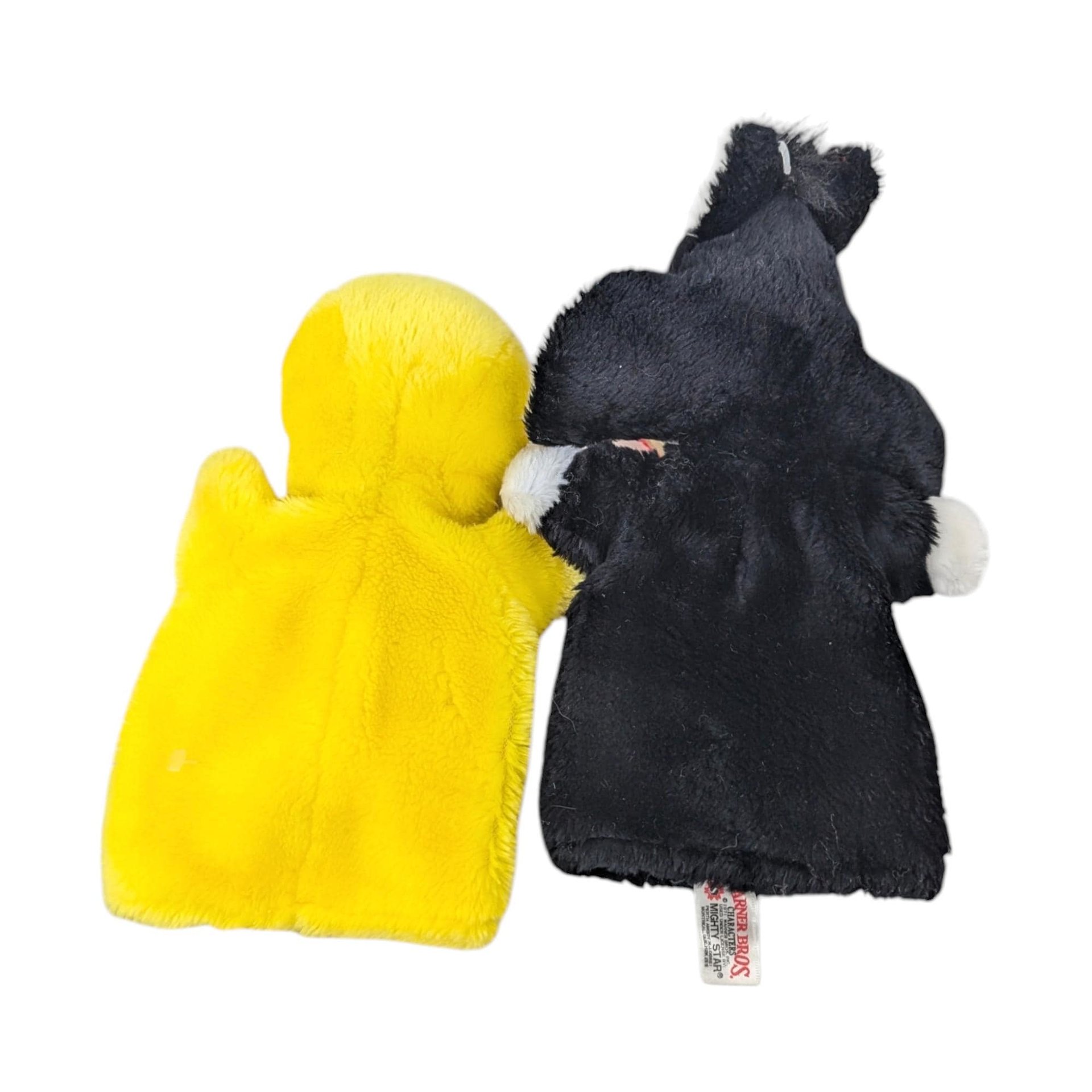 Vintage 1971 Tweety and Sylvester Hand Puppets: Looney Tunes Collectible Toys