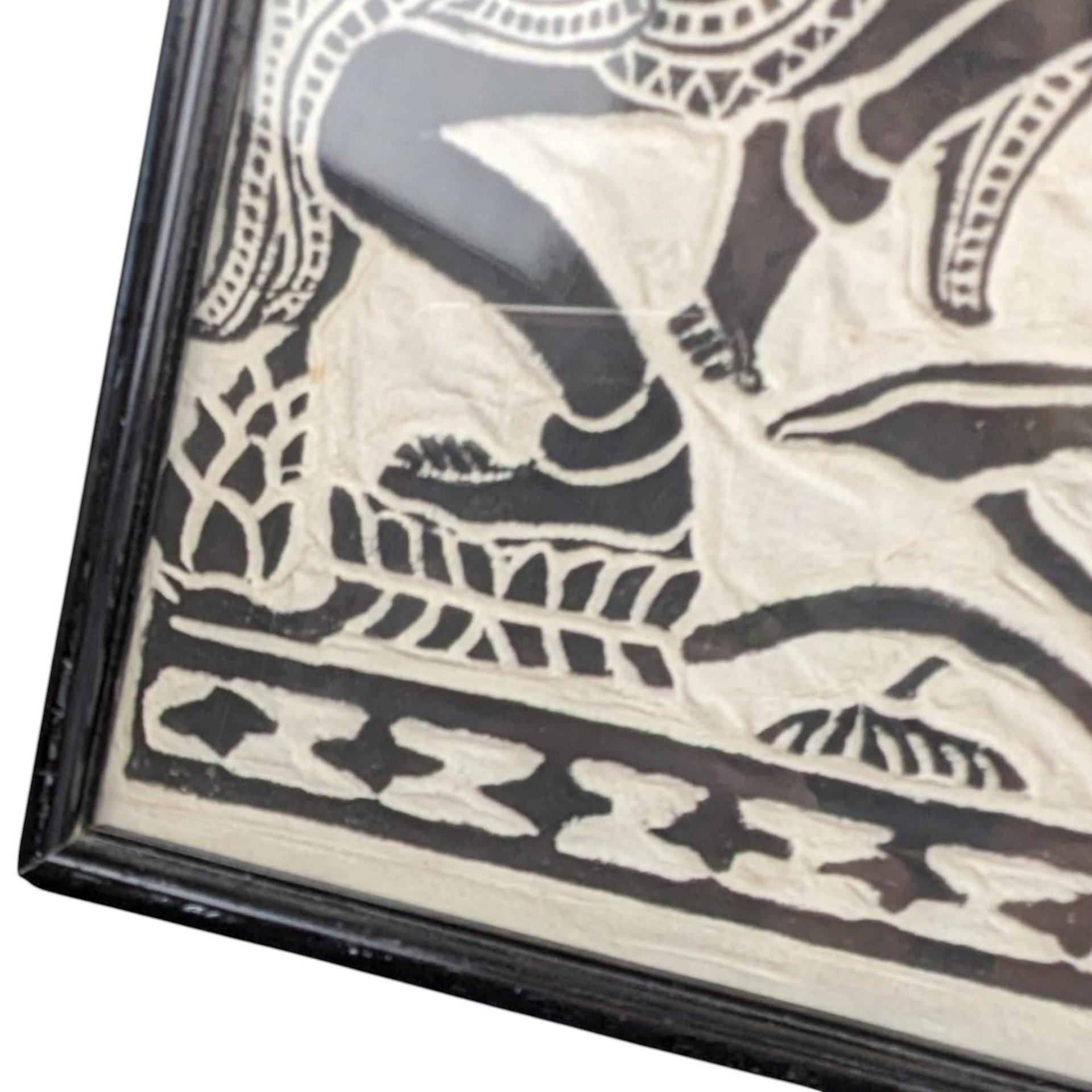 Vintage Framed Apsara dancers on Rice Paper Art: Asian Spiritual Decor