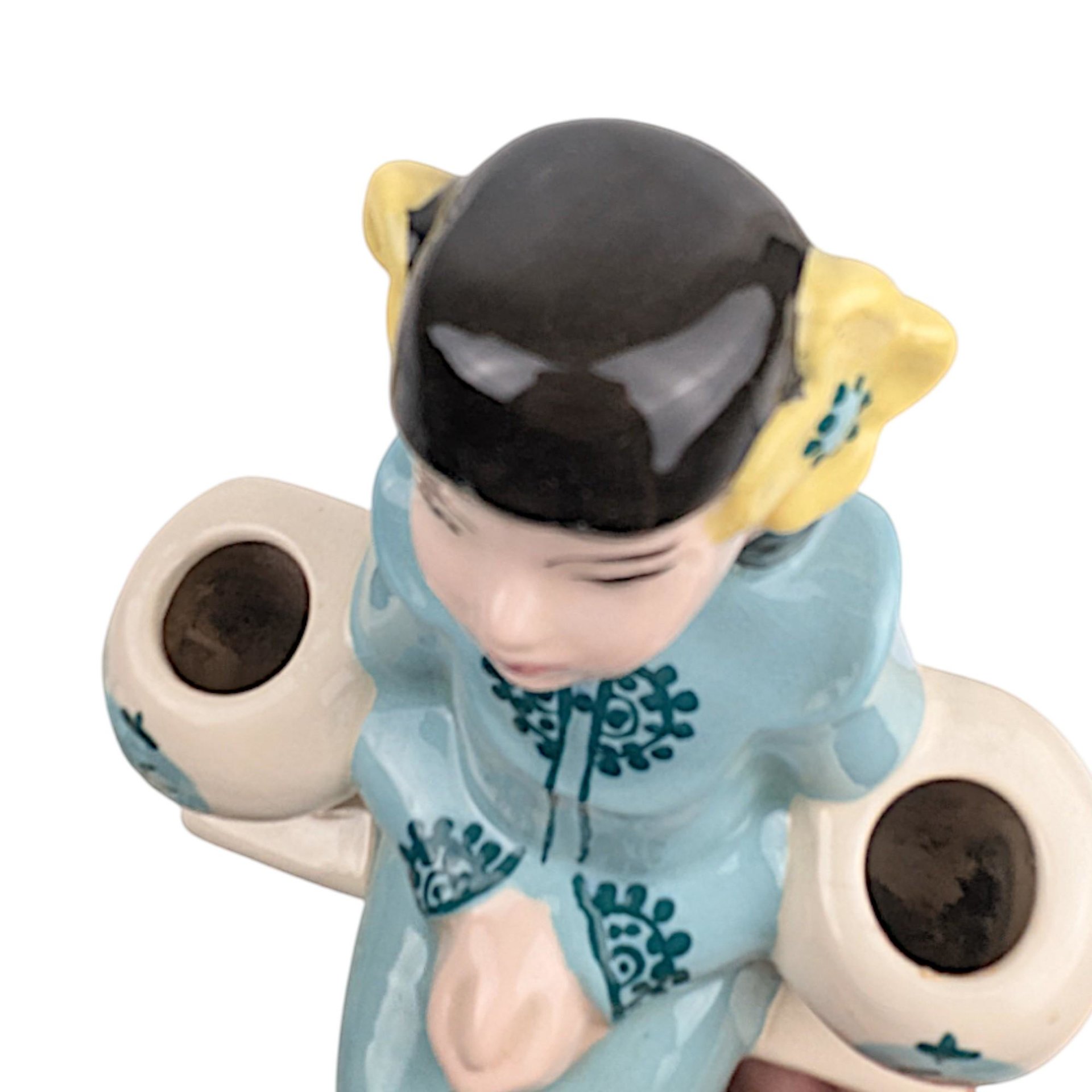 Vintage Weil Ware Wall Sconces, Ceramic Asian Figurine Candle Holders: Mid-Century Chinoiserie Wall Decor