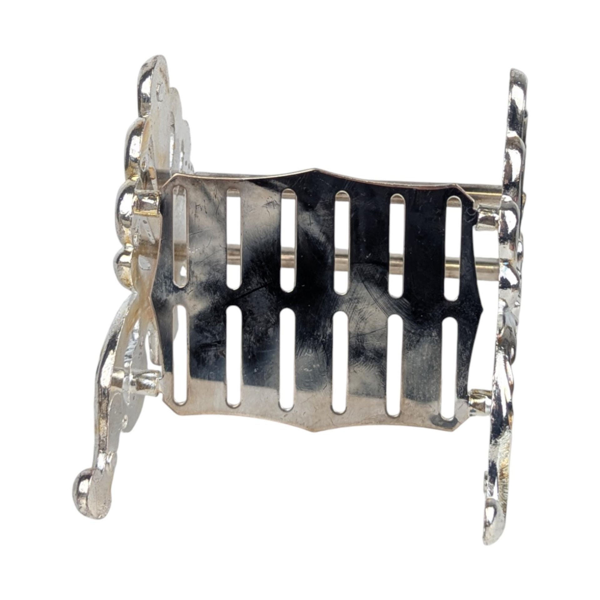 Vintage Silver Plate Silverware Rests: Set of 3 Ornate Cutlery Holders