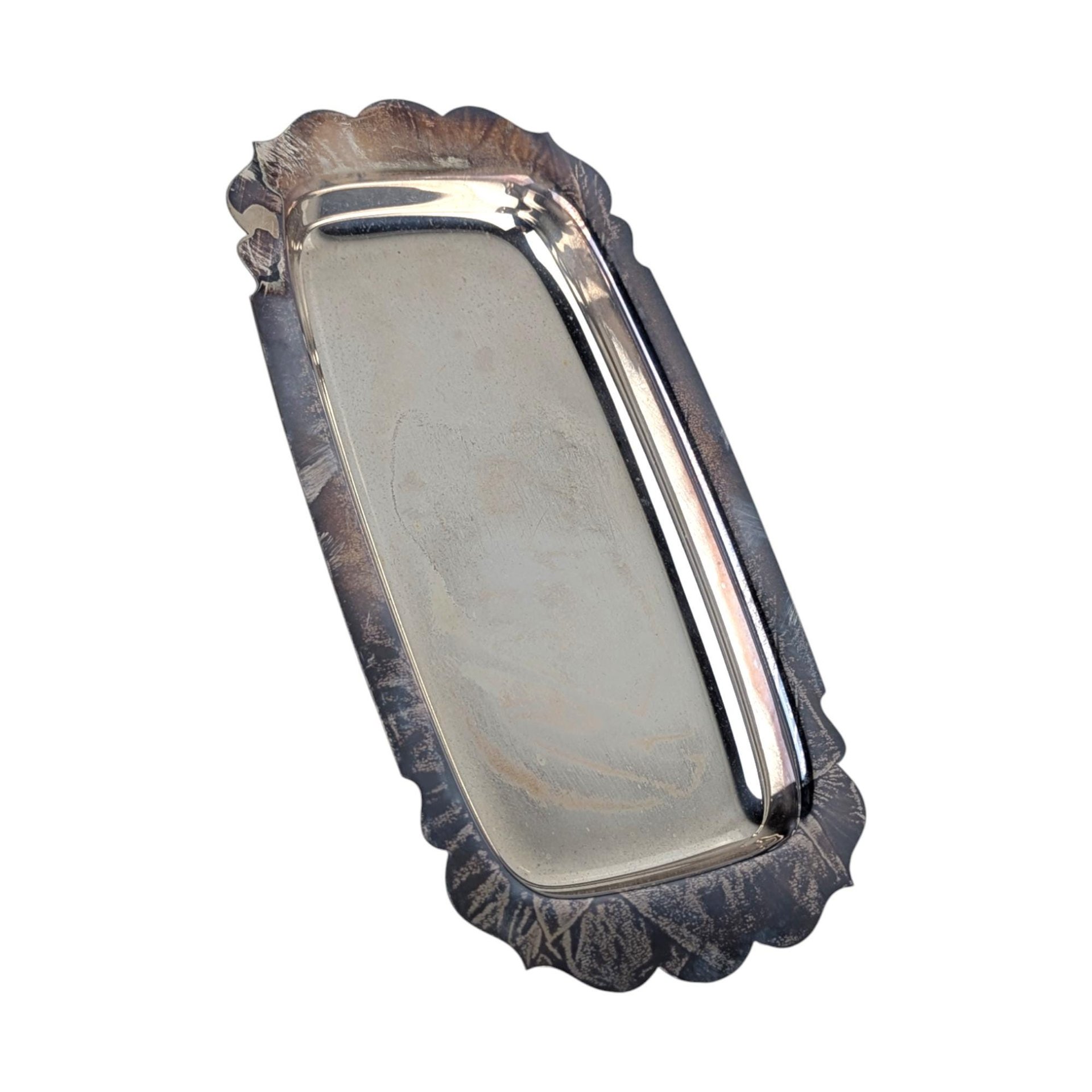 Vintage WM Rogers Silver Plate Tray: Ornate Bread and Vanity Tray