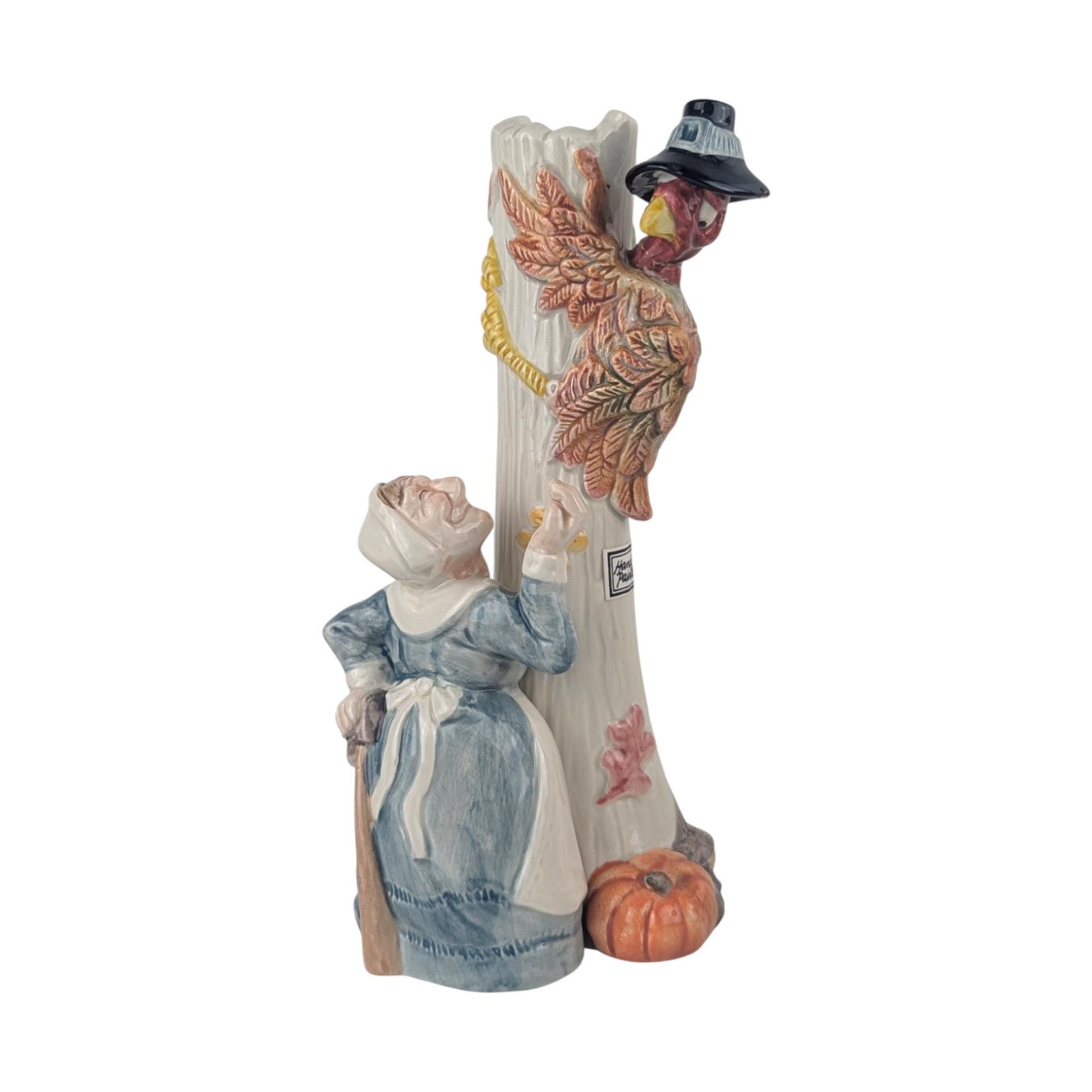 Vintage Fitz and Floyd Pilgrim Candle Holders: 1990 Thanksgiving Centerpiece