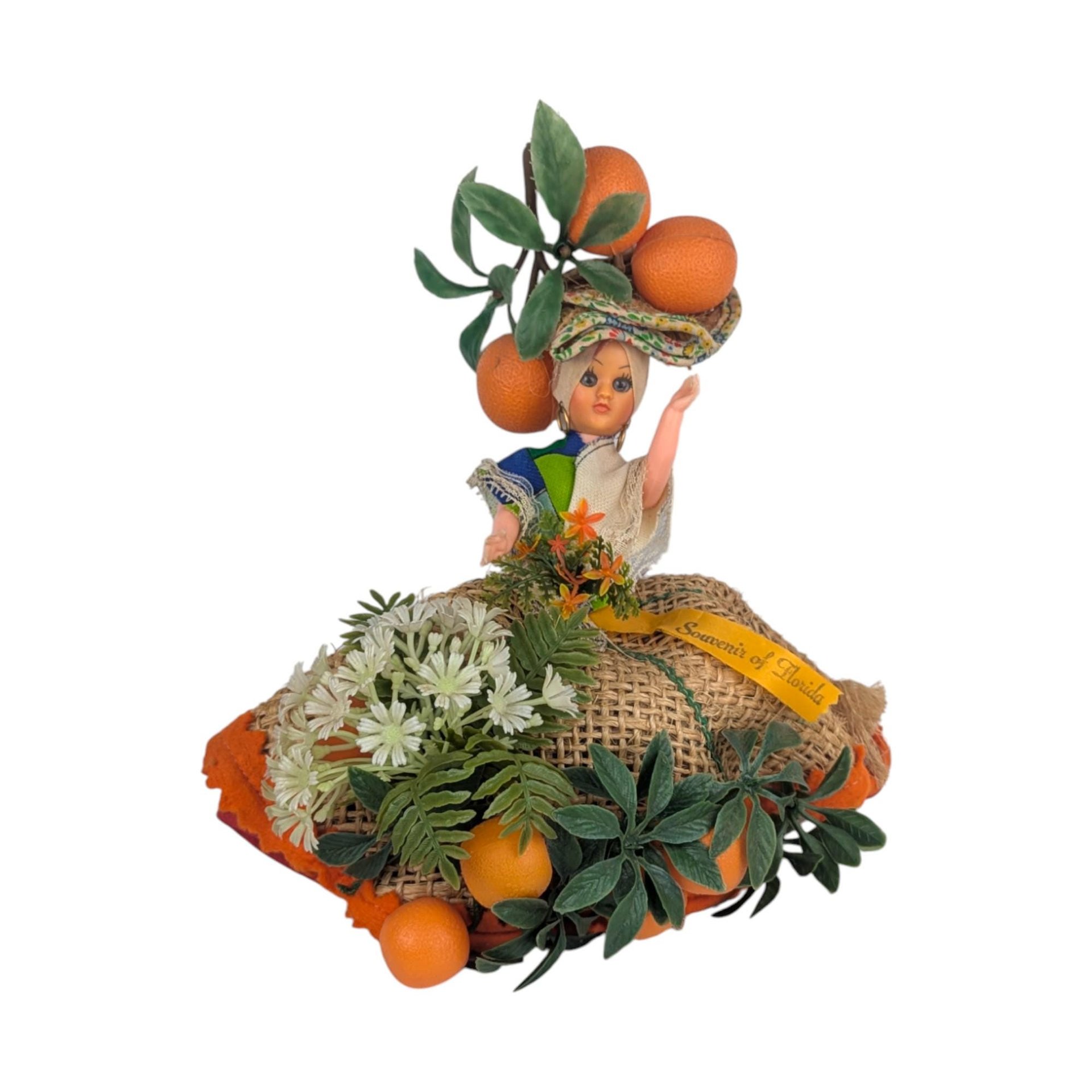 Vintage Florida Souvenir Doll: Calypso Orange Picker Figurine