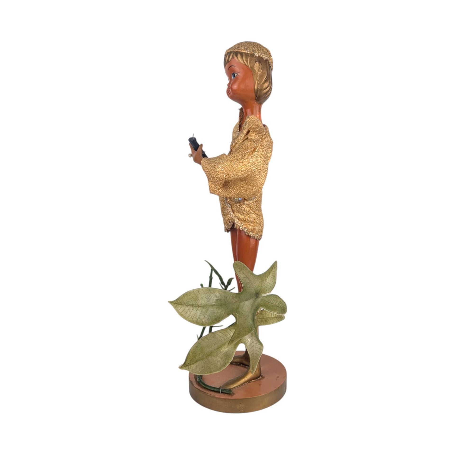 Vintage Tilso Elf Figurine: Mid-Century Pixie Flute Player Doll