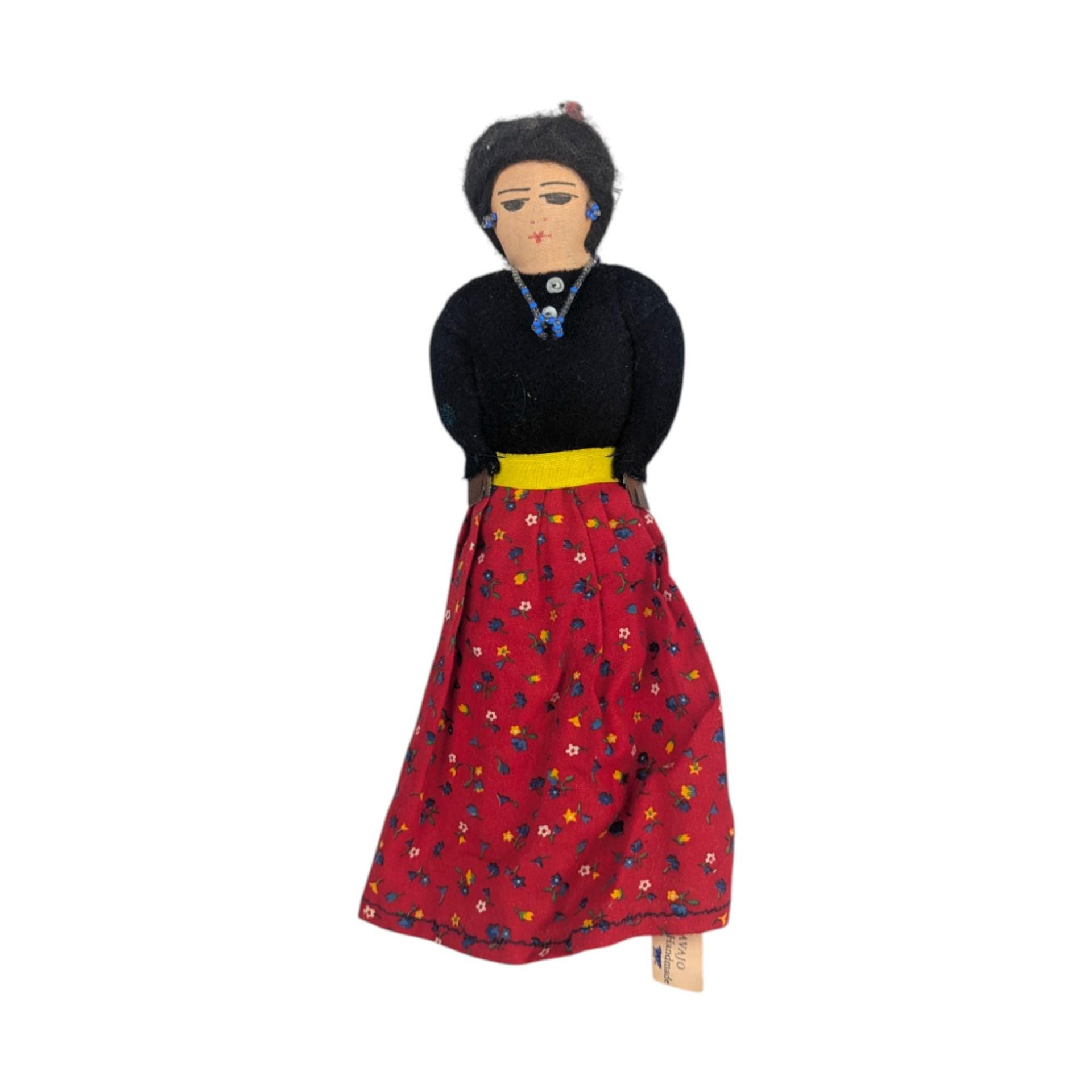 Vintage Navajo Made Doll: Tagged Native American Folk Art Figurine