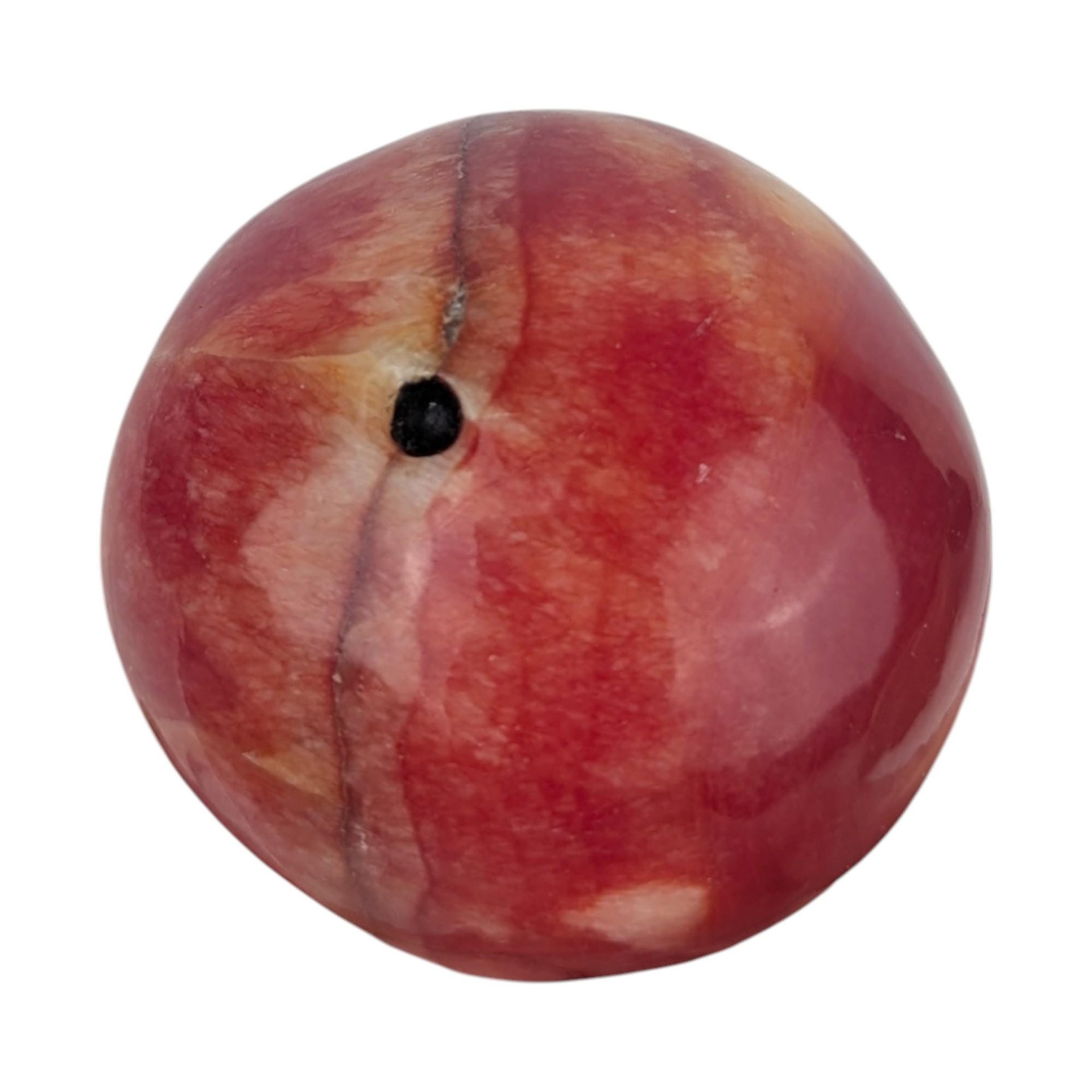 Vintage Stone Pear: Polished Stone Fruit Paperweight