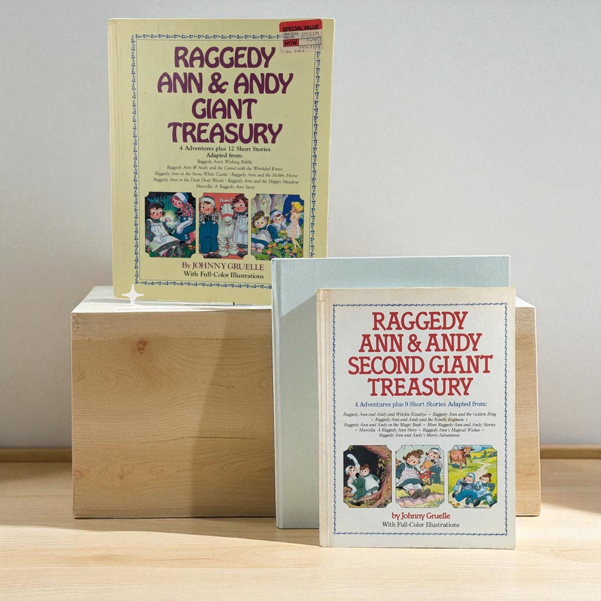 Vintage Raggedy Ann and Andy Book Lot: 1980s Giant Treasury Set