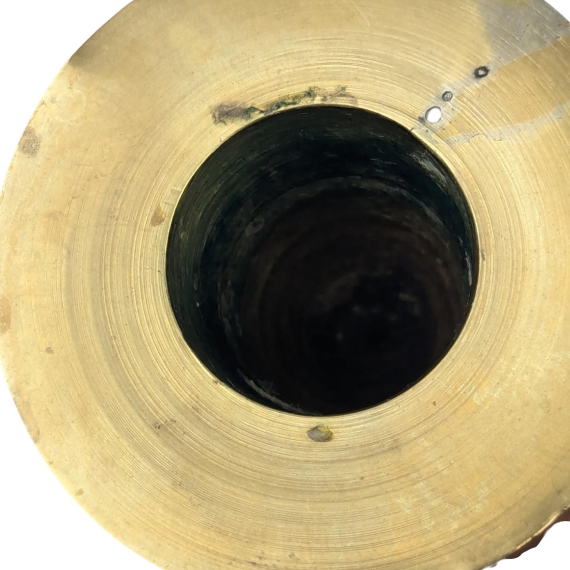 Vintage Brass Bell Candle Holders: Etched Floral Design, 4" Tall