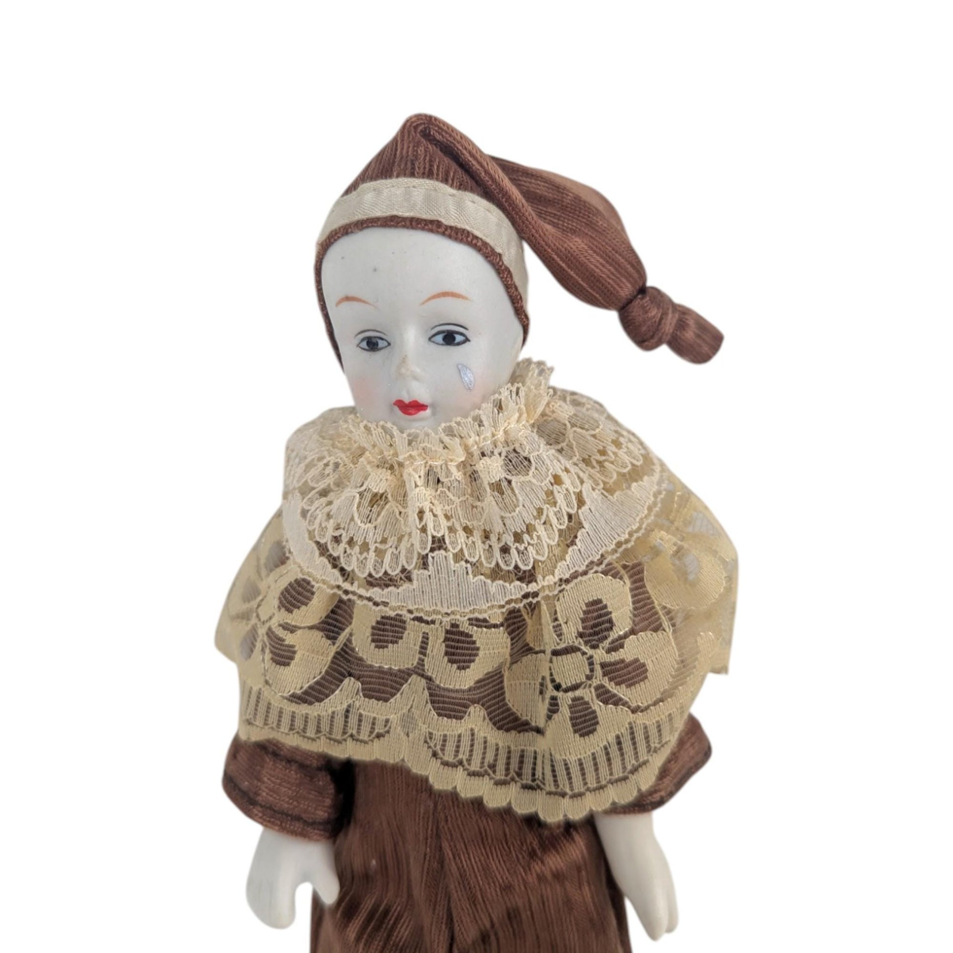 Vintage 1980s Pierrot Clown Doll: Midwest Porcelain Figurine