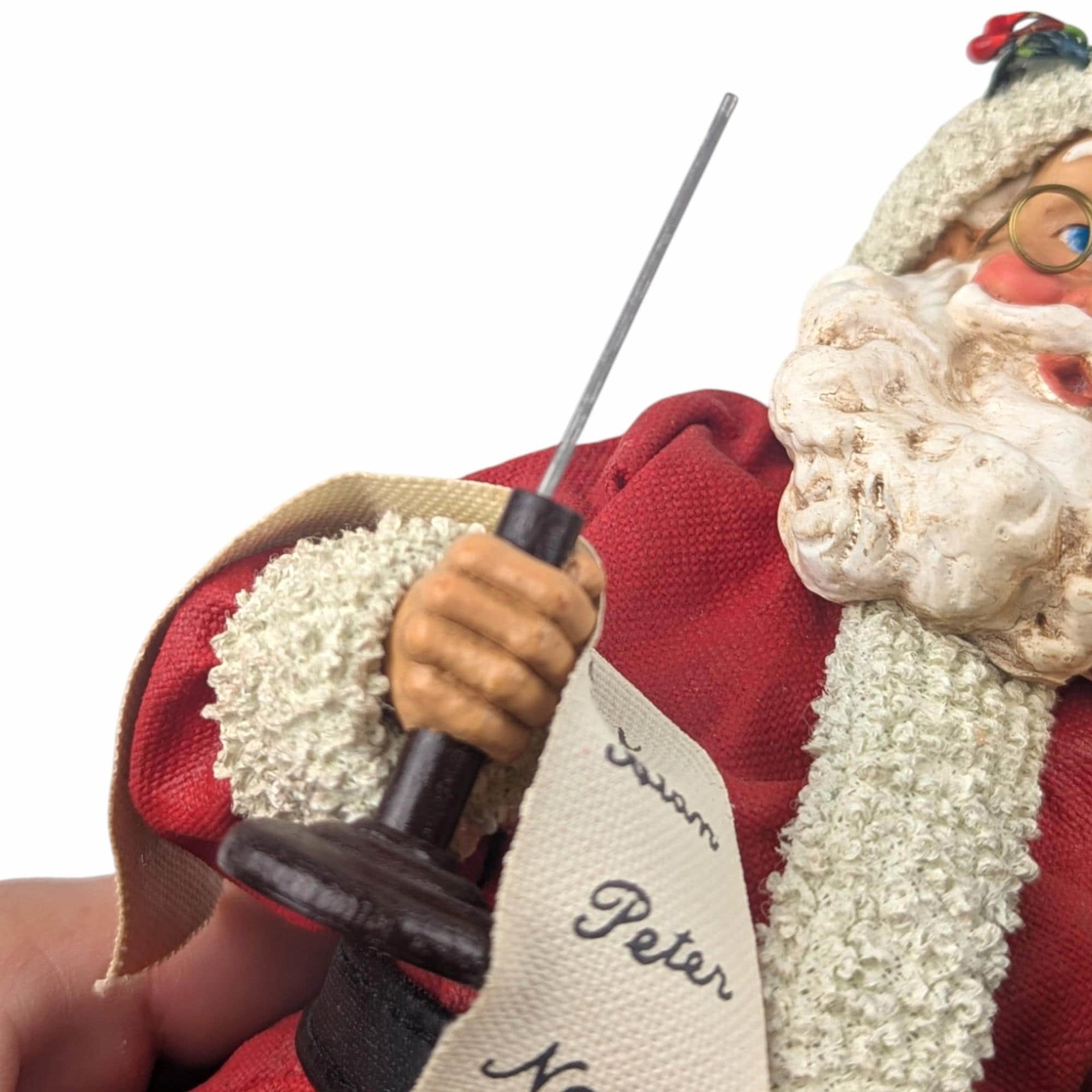 Vintage 1994 Checking It Twice Santa, Imperfect: Possible Dreams Clothtique Figurine