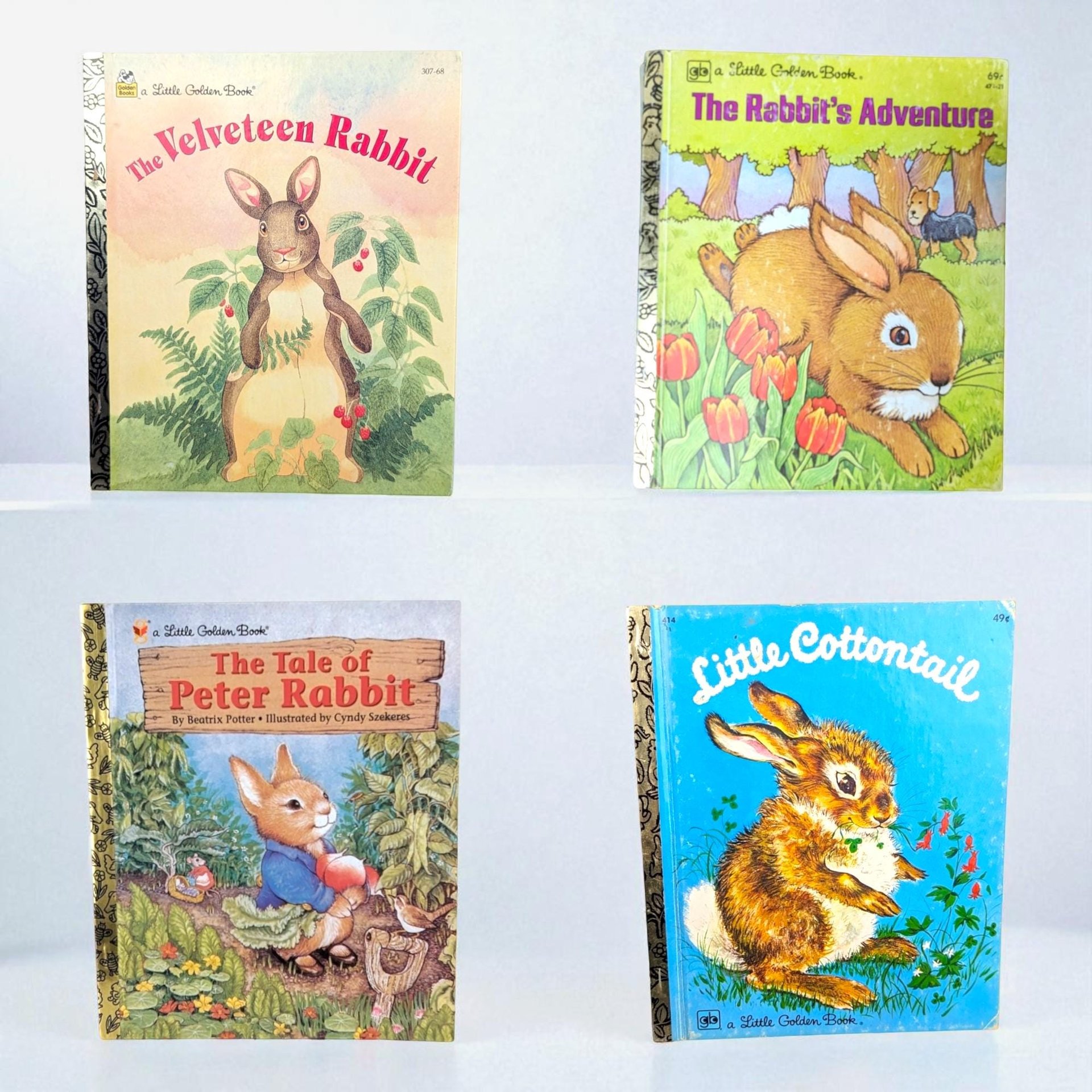 Vintage Rabbit Little Golden Book Lot: Classic Children's Storybook Collection