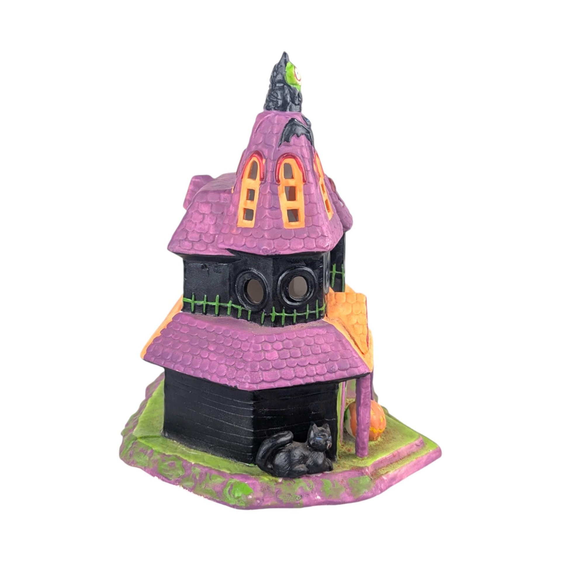 Vintage Silvestri Halloween House: Light-Up Ceramic Spooky Village Building