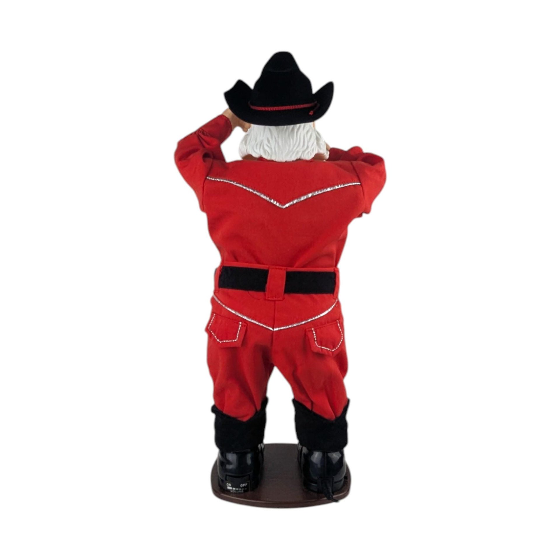 Vintage 1998 Holly Jolly Rock Santa Animated Cowboy: Singing and Dancing Figure