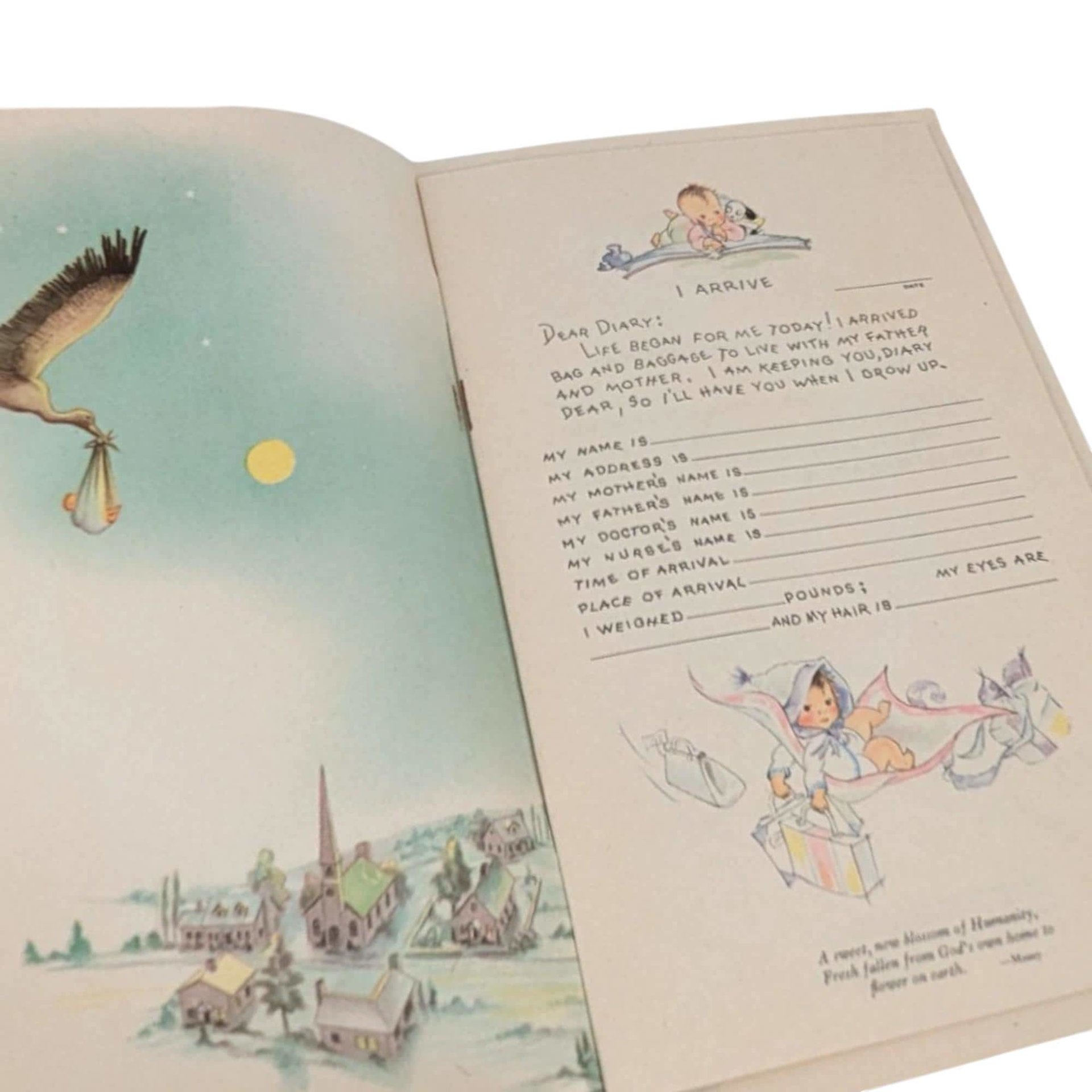 1936 Baby Diary: Vintage Jeweler Advertisement, Softcover Keepsake Journal