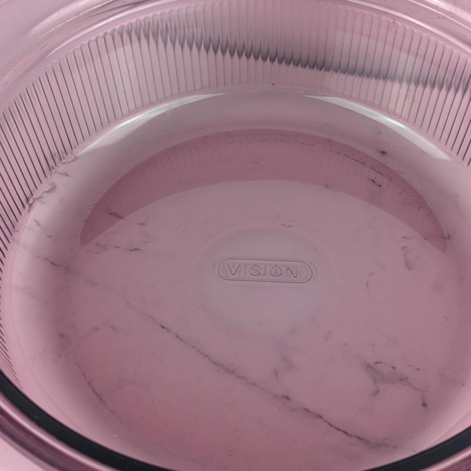 Vintage Cranberry Visions 2.5 Quart Casserole: Corning Glass Pan with Pyrex Lid