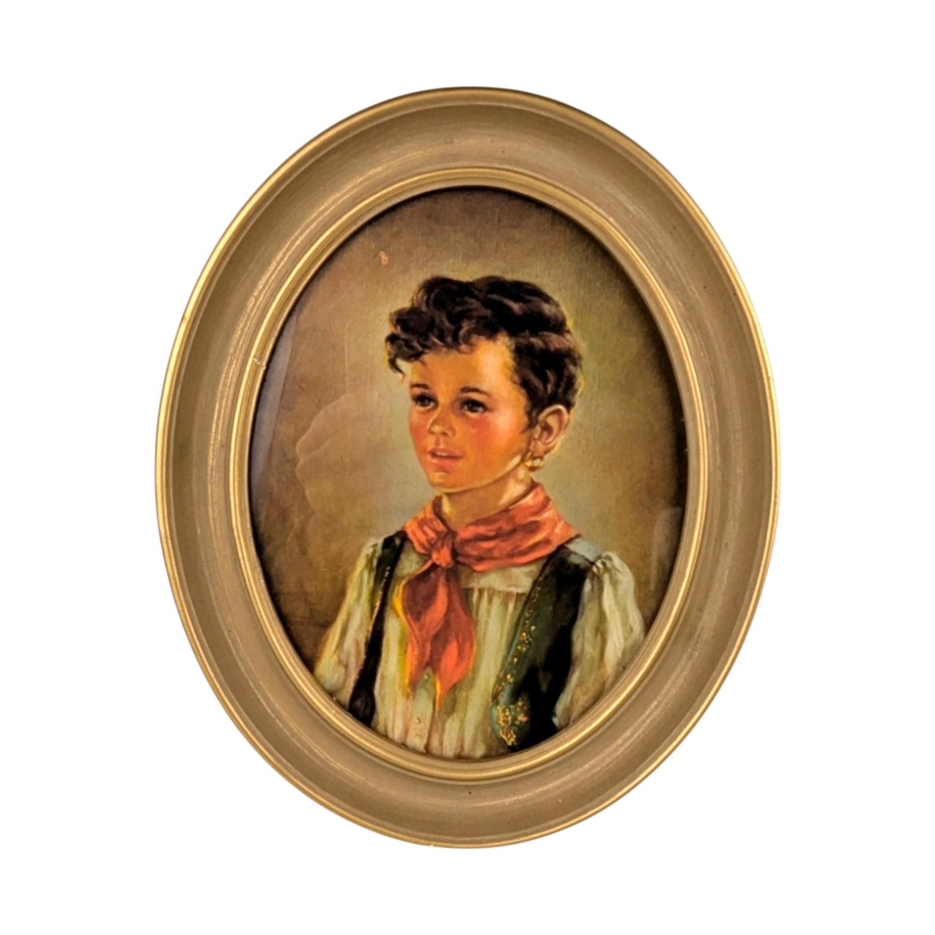 Vintage Framed "Chico and Elena" Prints: Ann Allaben Children's Art