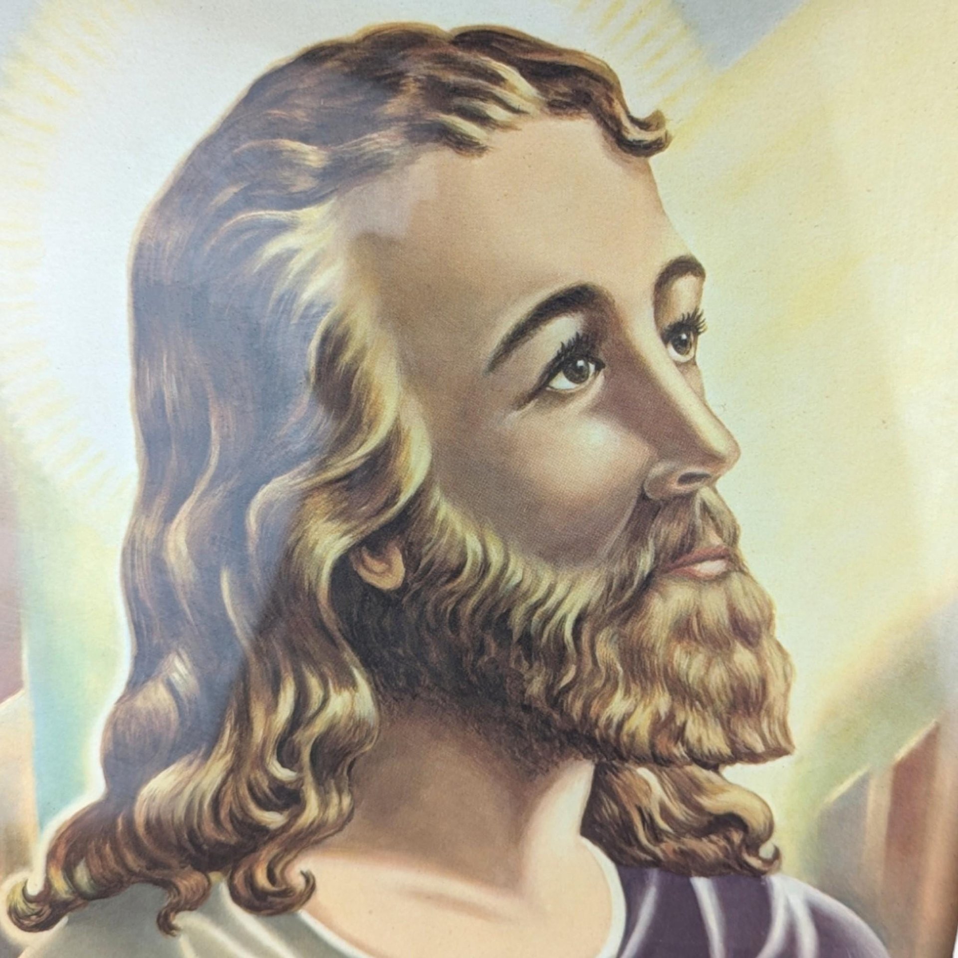 Vintage 1942 "Inspiration" Jesus Print: Framed Religious Christian Wall Art