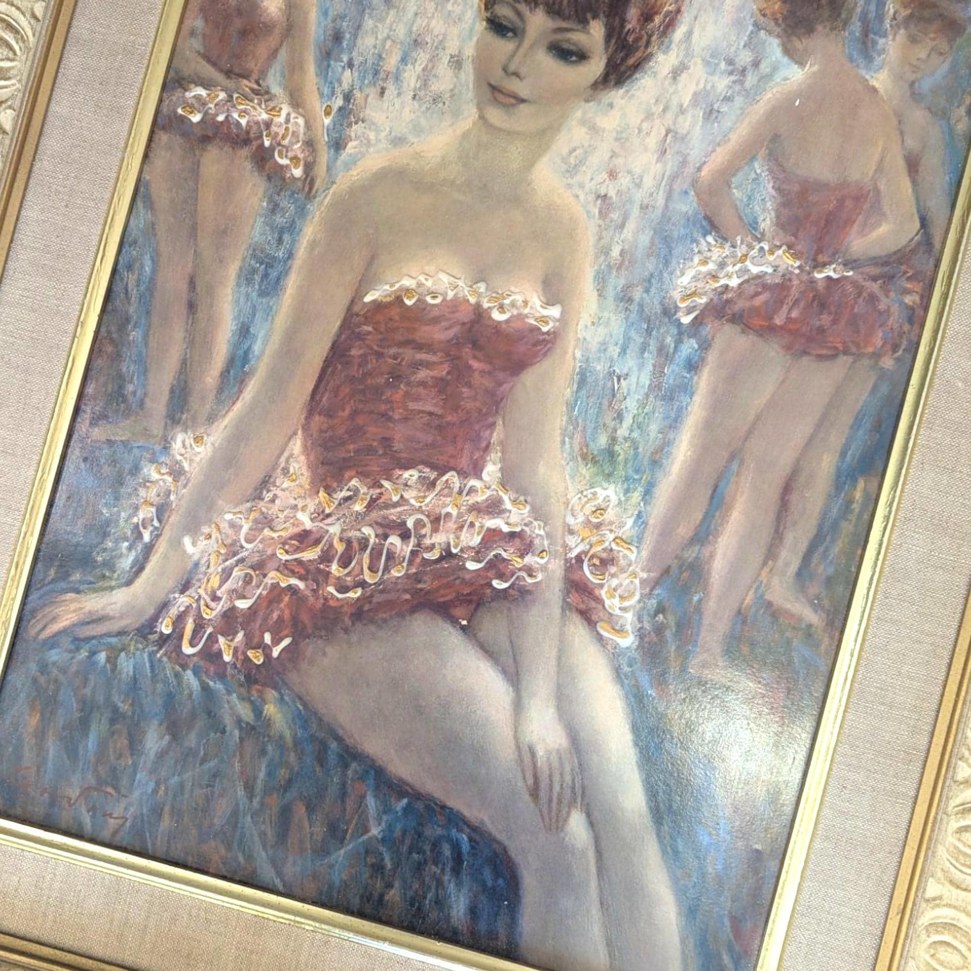 Vintage Ballerina Prints: Framed Ballet Wall Art - Pink & Blue