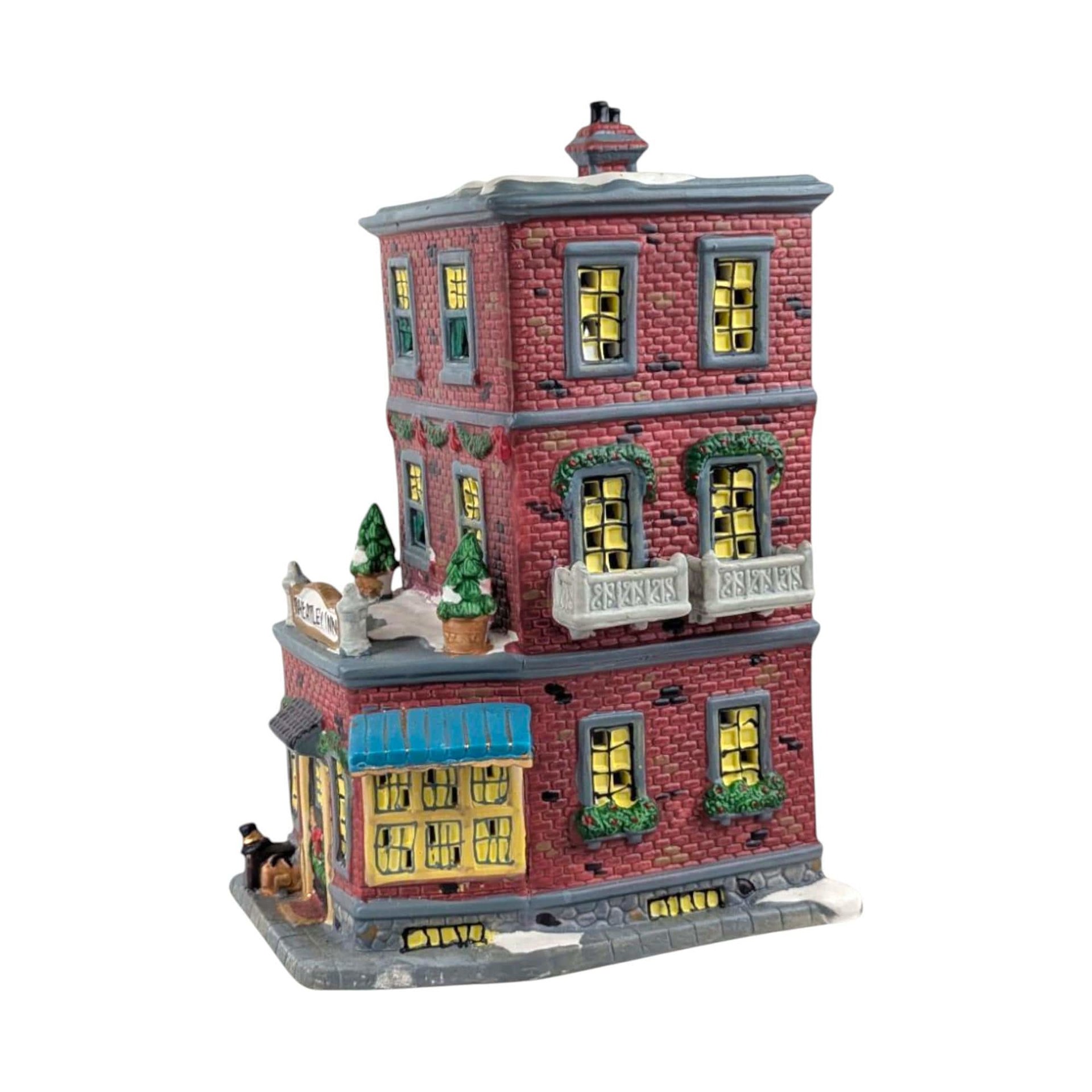 Vintage Lighted Christmas Village House: Santa's Workshop Wheatley Inn