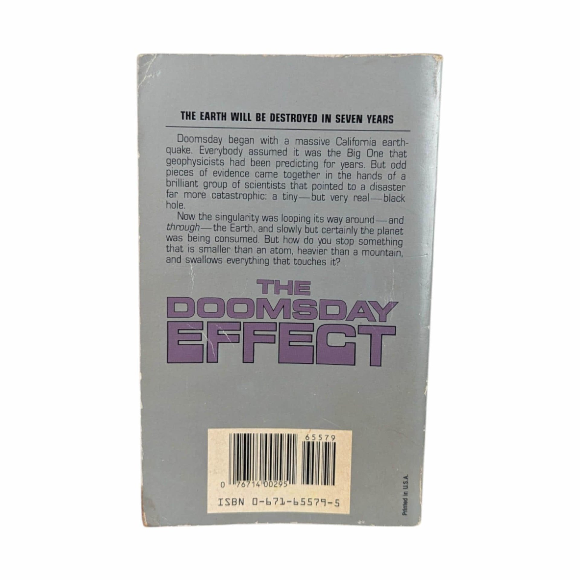 Vintage 1986 'The Doomsday Effect' by Thomas Wren: Paperback Sci-Fi Novel