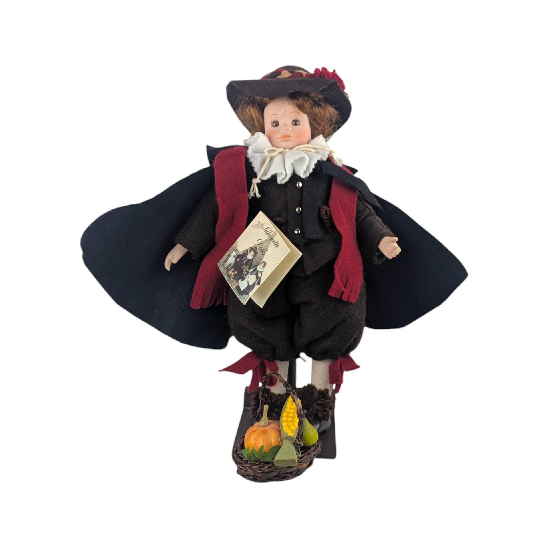 Mary Michaud 'Samuel Eaton' Doll: Vintage Silhouette Pilgrim, Signed Artist Doll