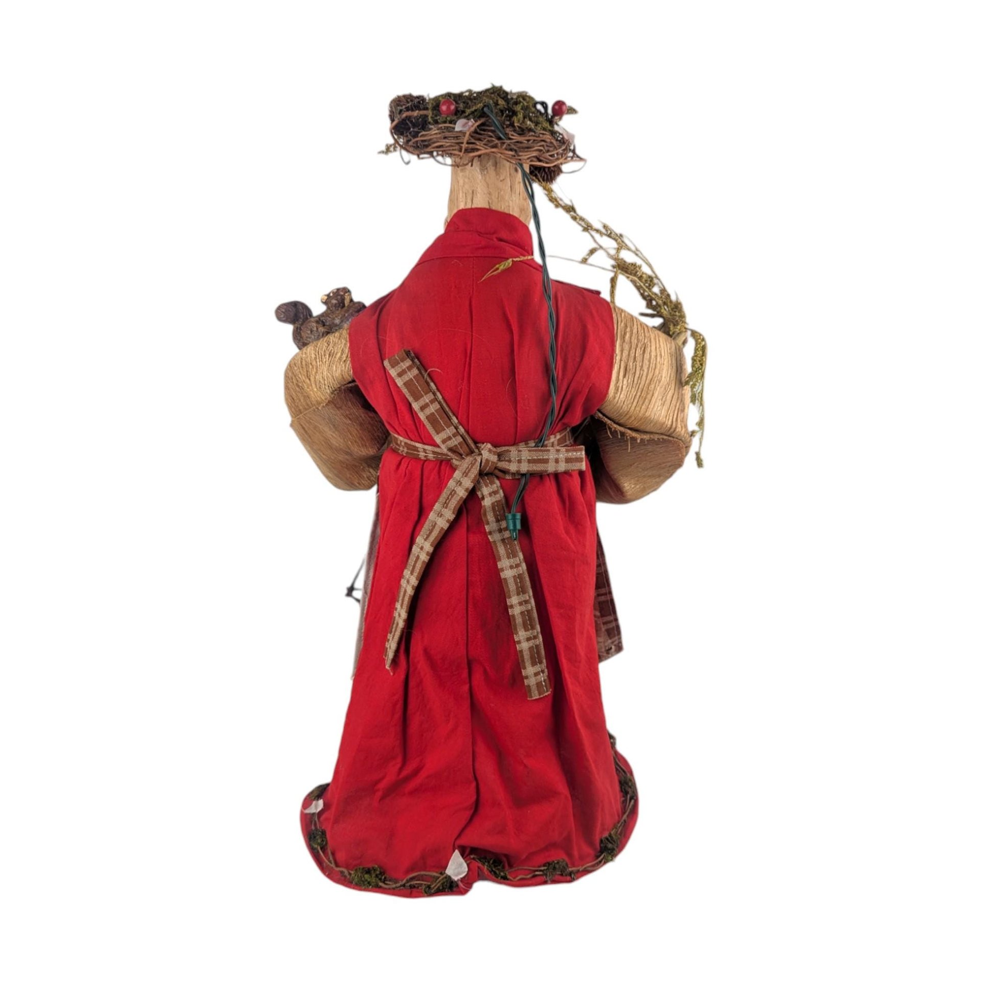 Vintage Silvestri Santa Tree Topper: Folk Art Woodland Father Christmas Figure