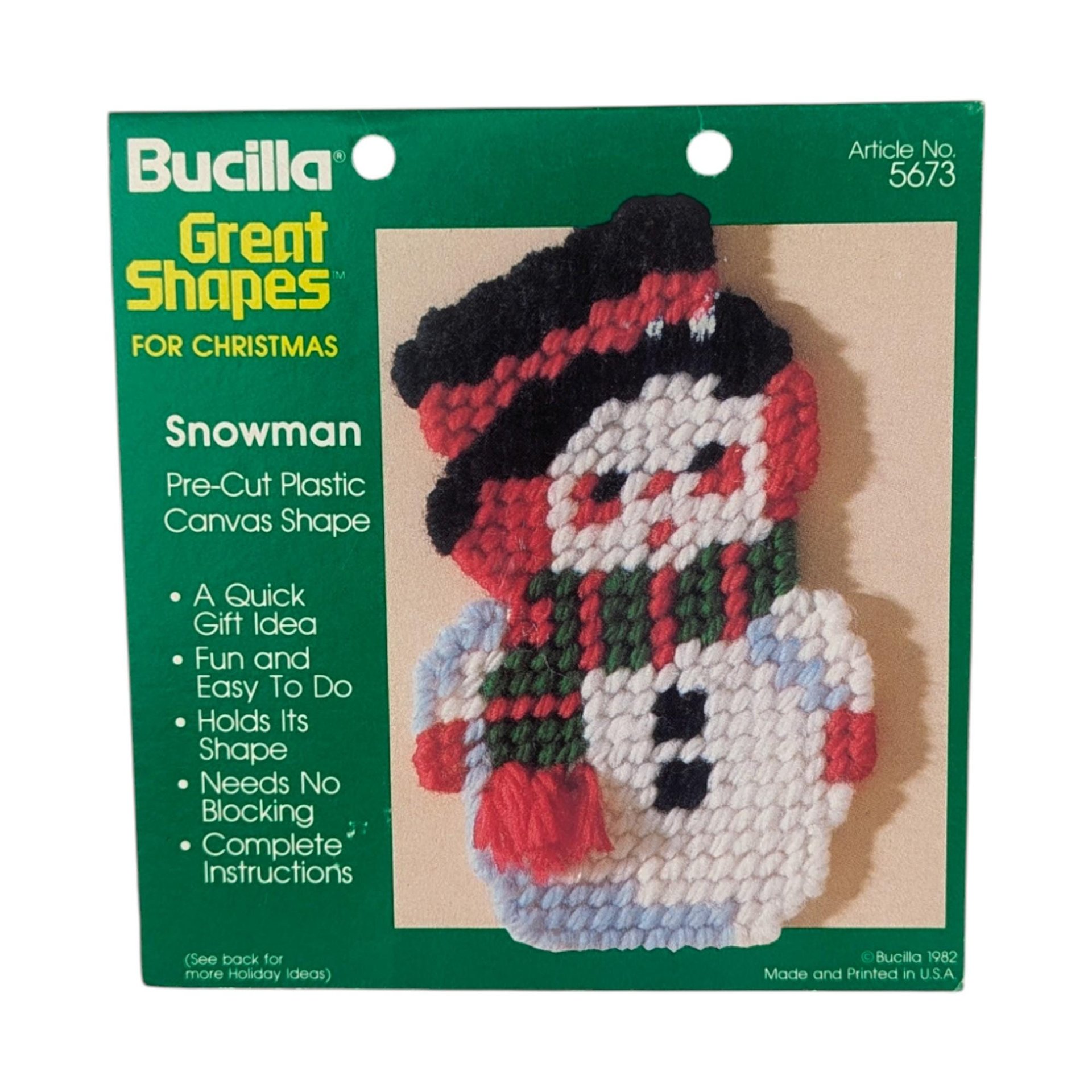 Vintage Bucilla Plastic Canvas Shapes: Pre-Cut Christmas Ornament Forms, Craft Supply, You Choose