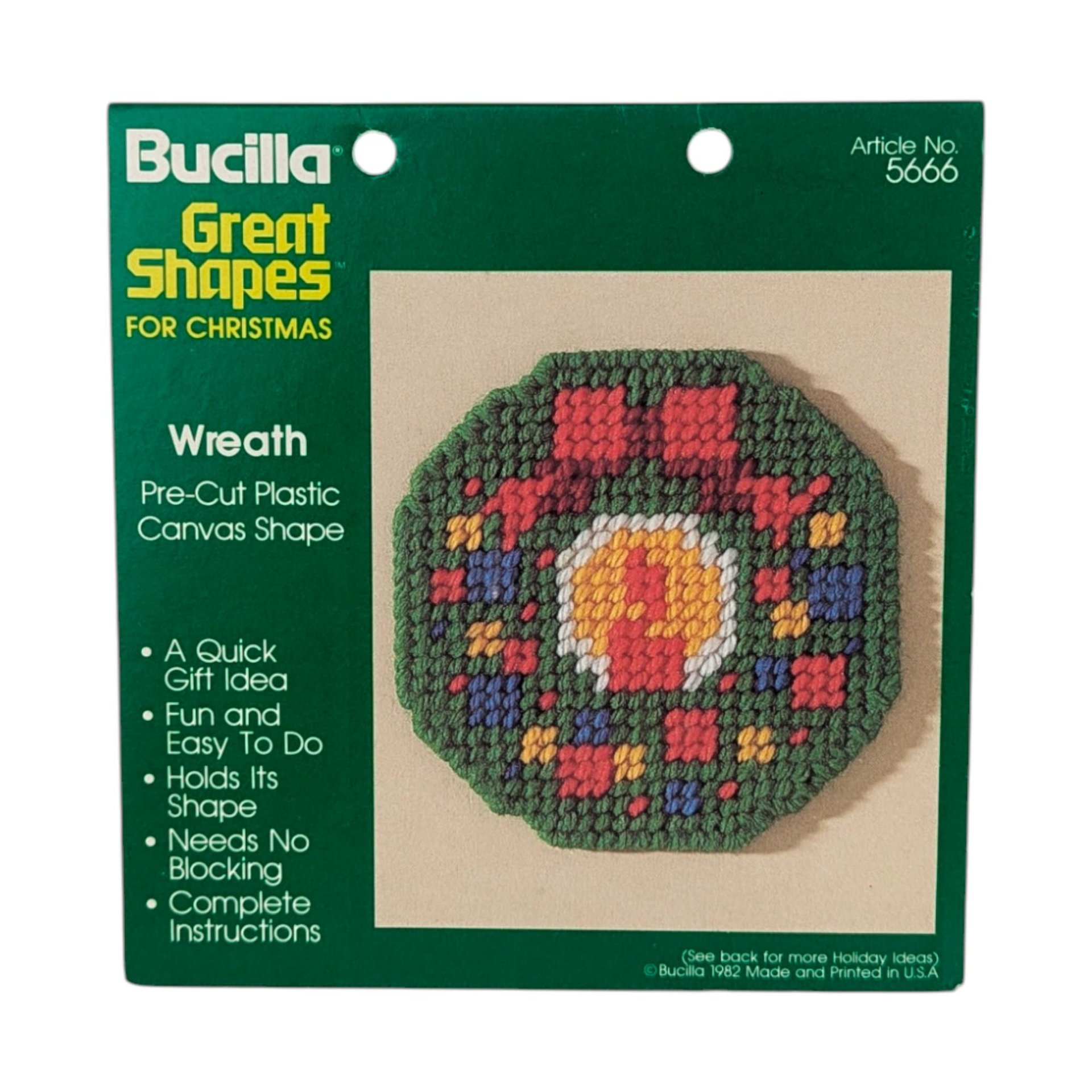 Vintage Bucilla Plastic Canvas Shapes: Pre-Cut Christmas Ornament Forms, Craft Supply, You Choose