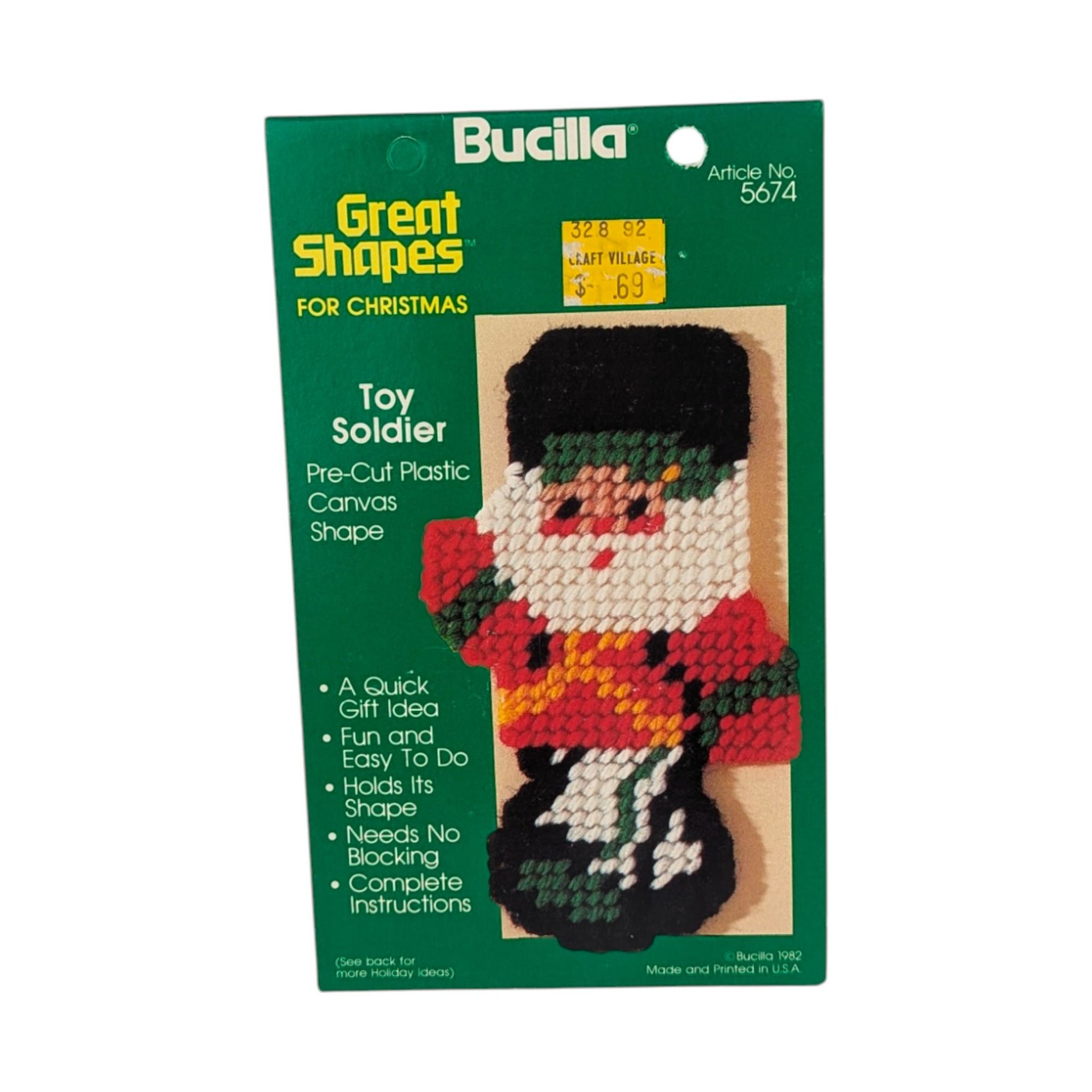 Vintage Bucilla Plastic Canvas Shapes: Pre-Cut Christmas Ornament Forms, Craft Supply, You Choose