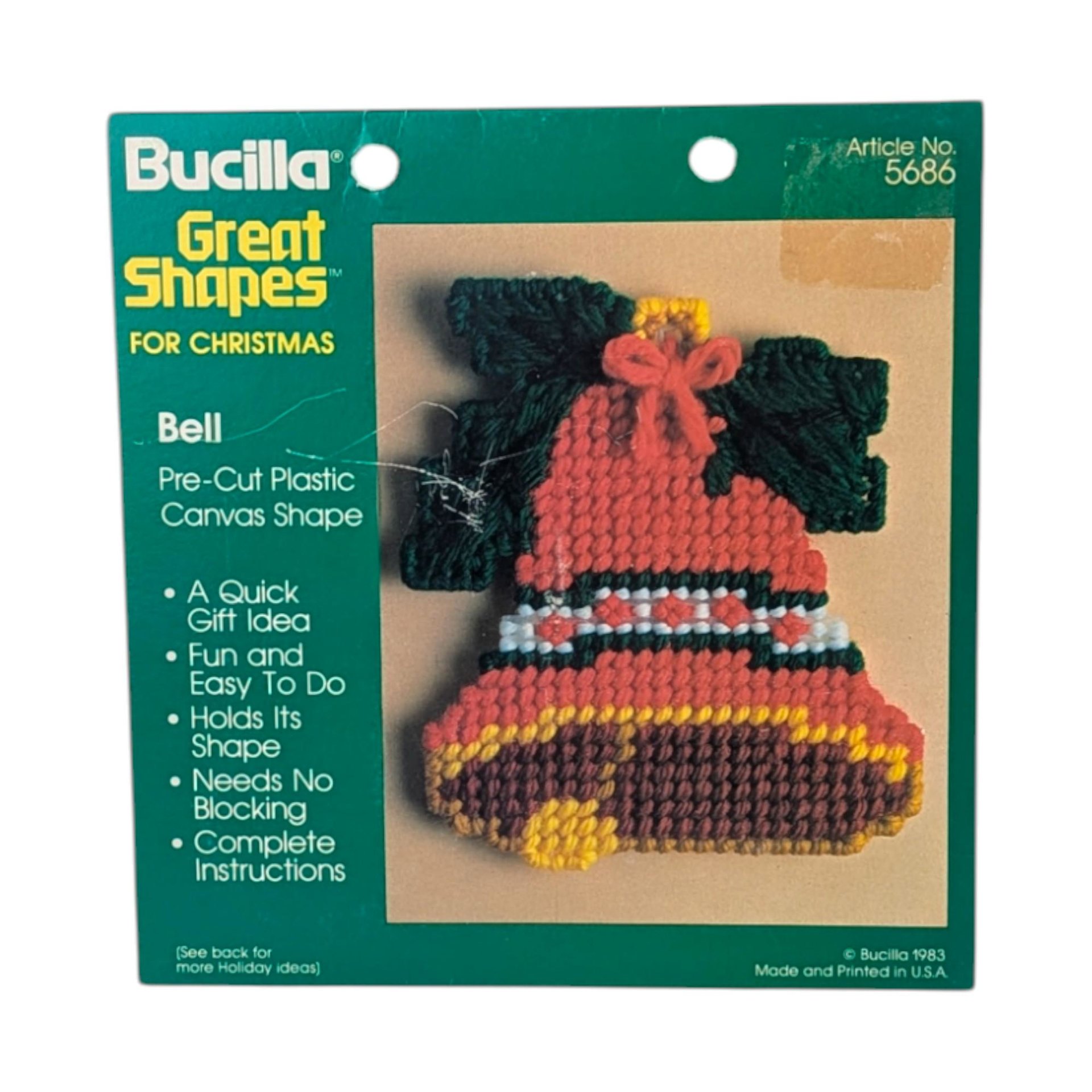 Vintage Bucilla Plastic Canvas Shapes: Pre-Cut Christmas Ornament Forms, Craft Supply, You Choose