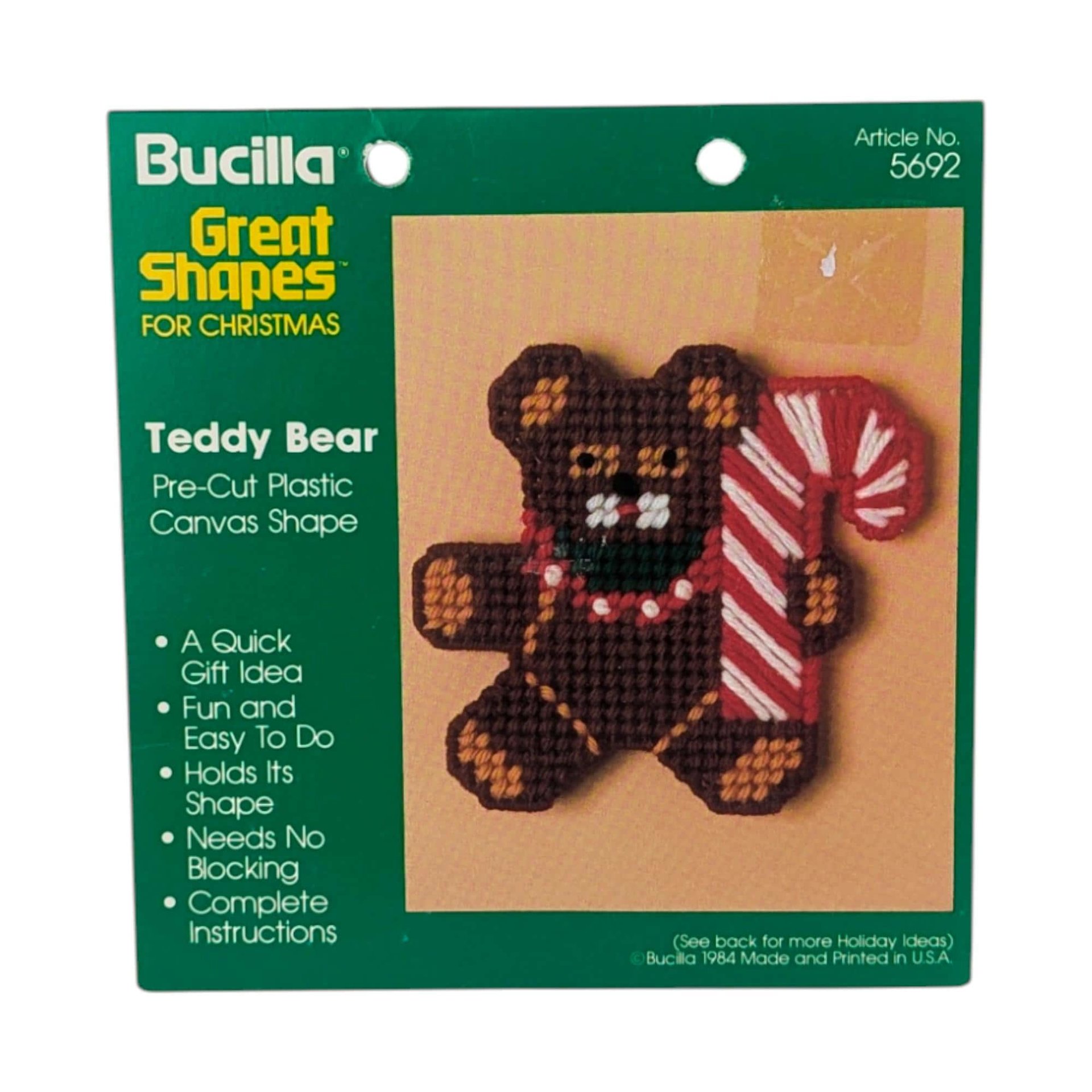 Vintage Bucilla Plastic Canvas Shapes: Pre-Cut Christmas Ornament Forms, Craft Supply, You Choose