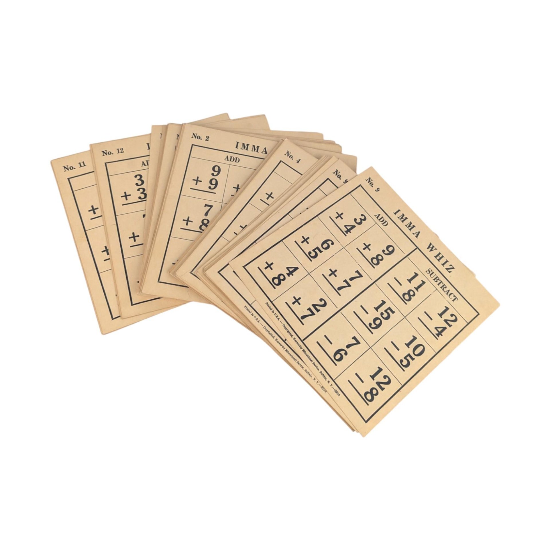 Vintage Imma Whiz Math Flash Cards: Kenworthy Addition & Subtraction Game