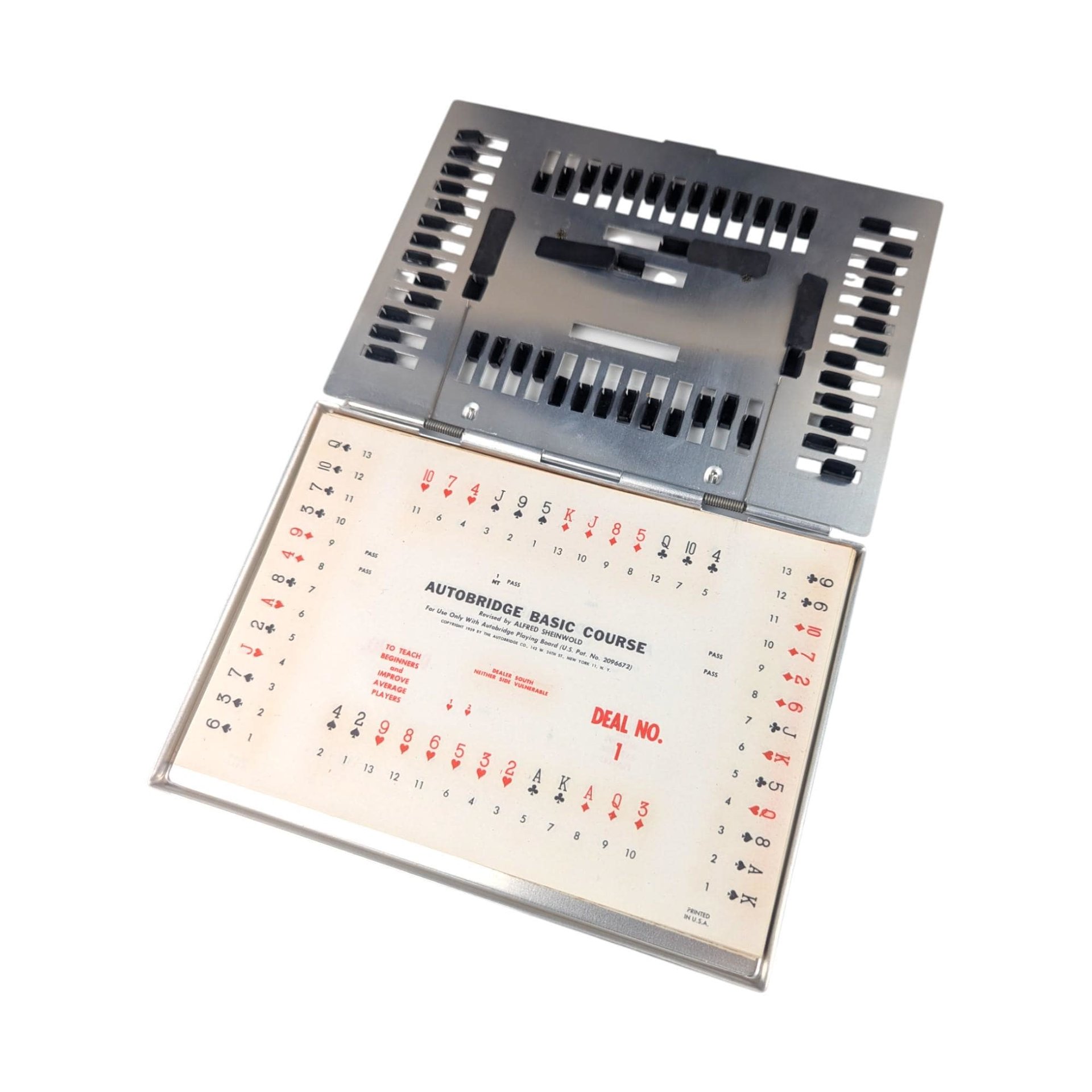 Vintage 1959 Auto Bridge Game: Deluxe Pocket Solitaire Bridge Game