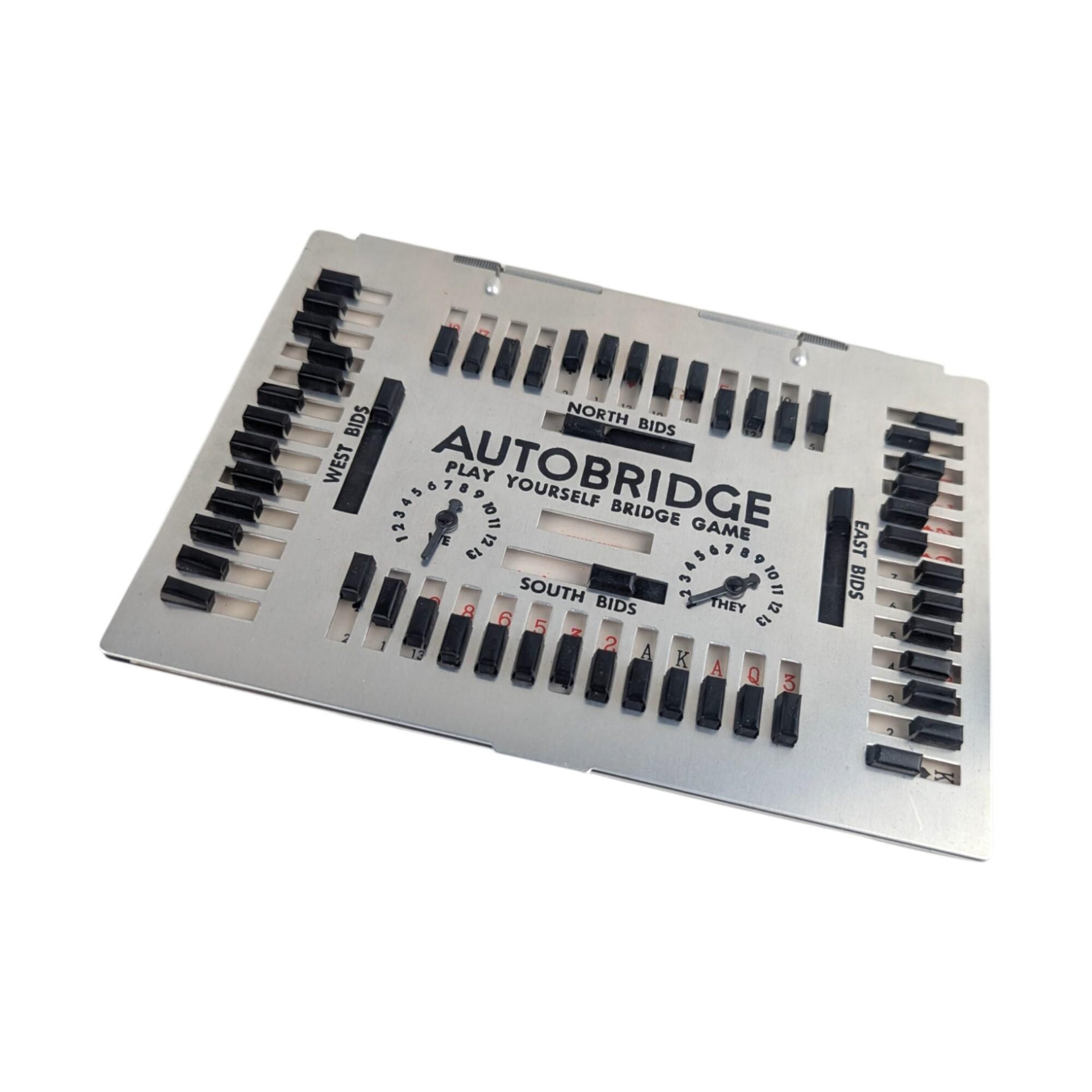 Vintage 1959 Auto Bridge Game: Deluxe Pocket Solitaire Bridge Game