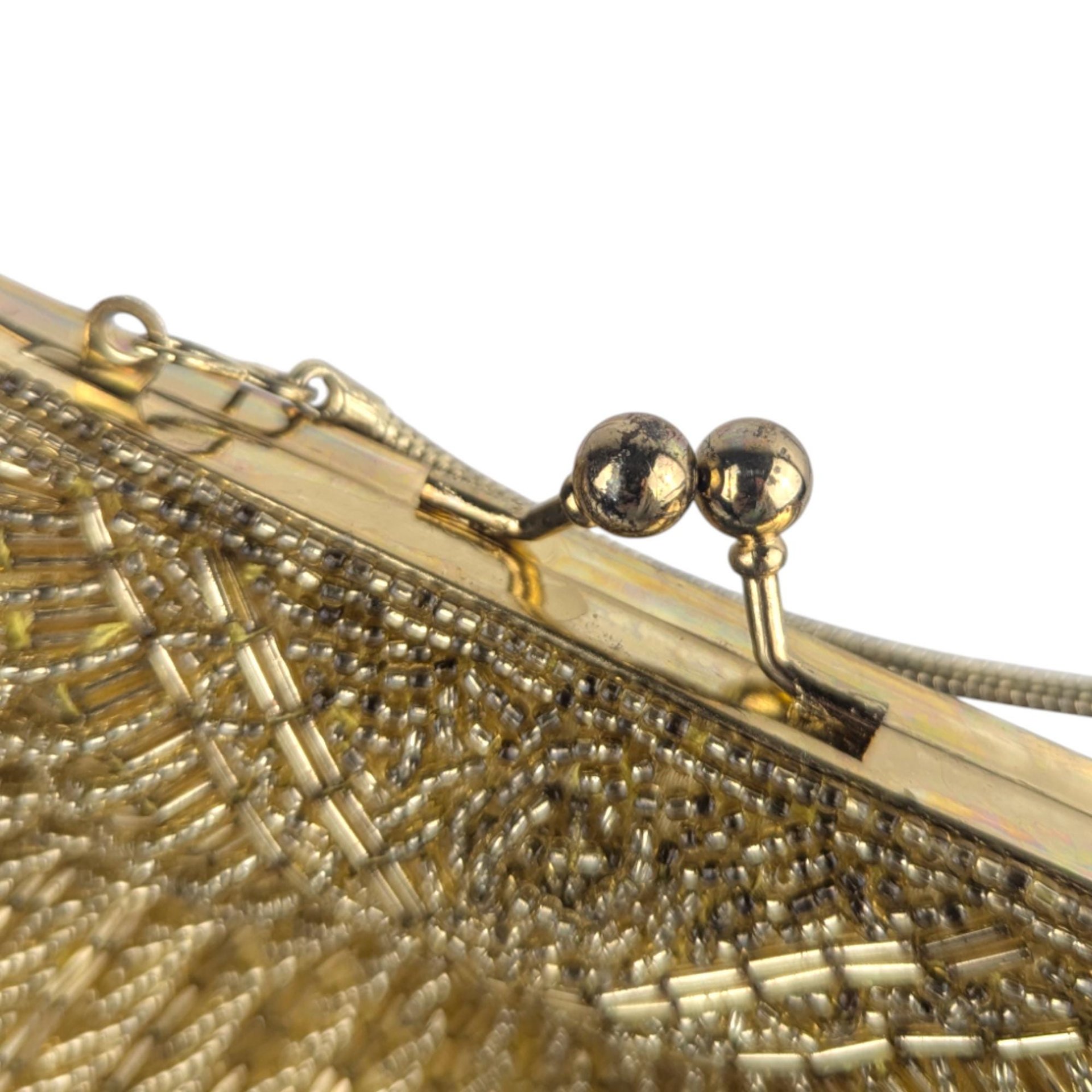 Vintage Gold Beaded Shell Purse: Art Deco Style Evening Bag Clutch