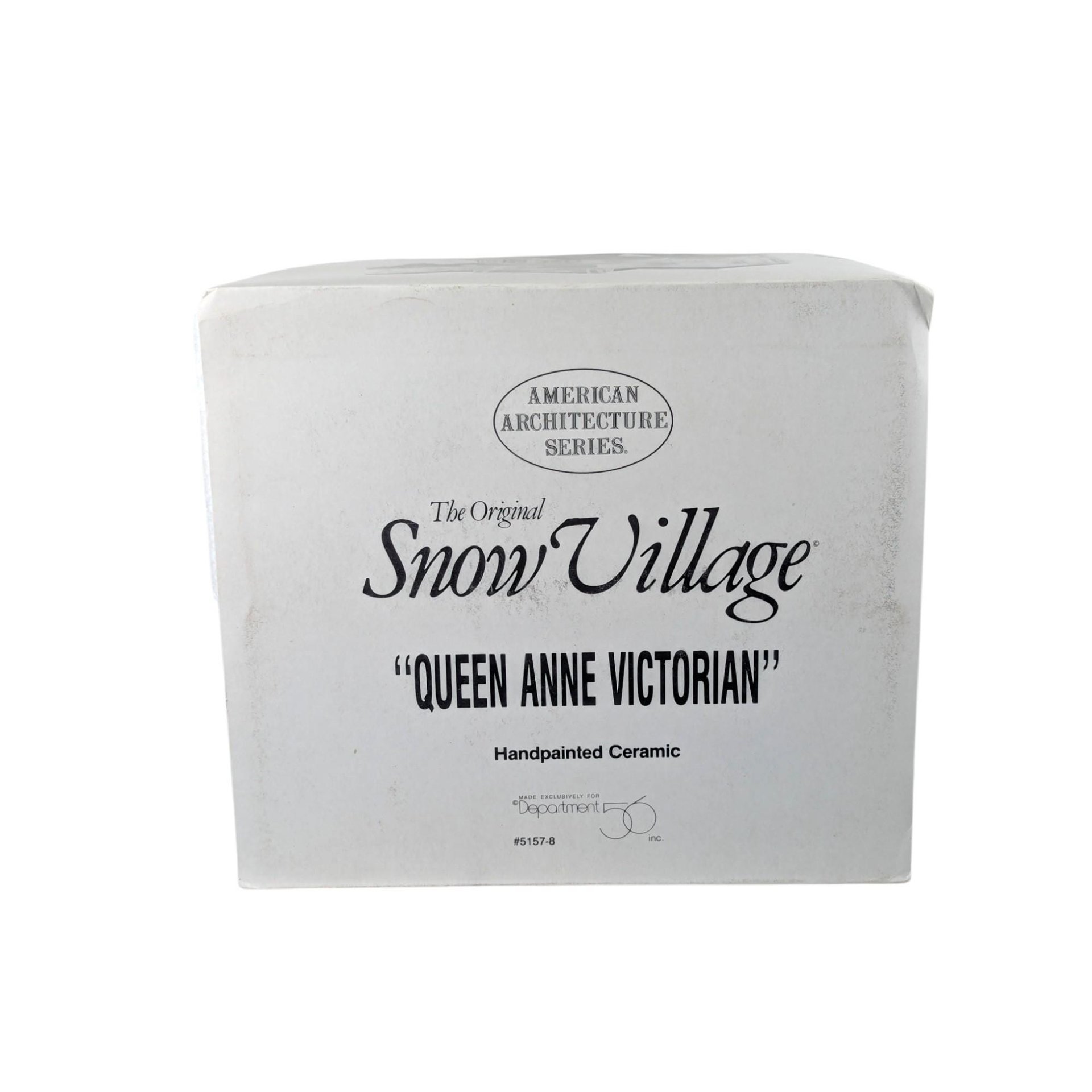 Vintage 1990 Dept 56 Queen Anne Victorian: Lighted Snow Village House