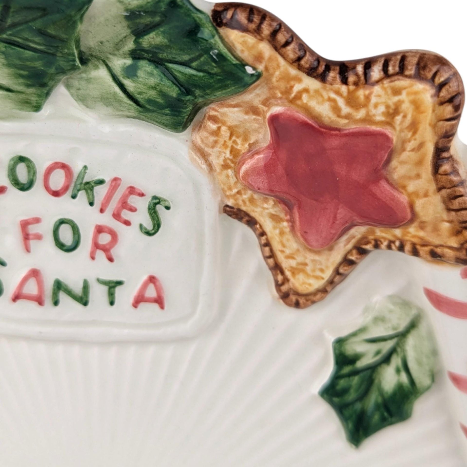 Vintage Fitz and Floyd "Cookies for Santa" Plate: Sugar Plum Holiday Serving Bowl Set