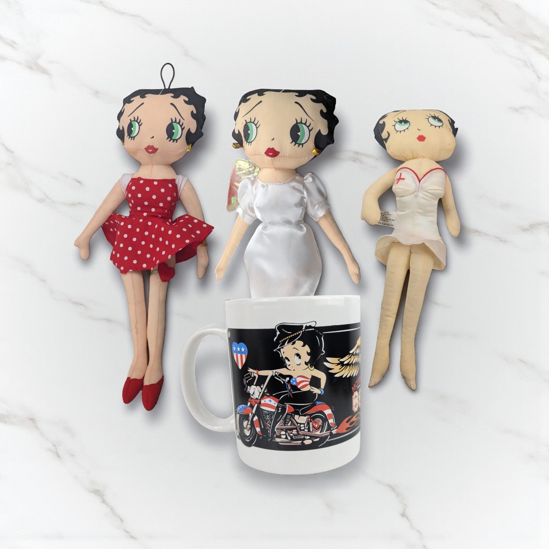Vintage Betty Boop Collectible: Your Choice of Plush Doll or Coffee Mug