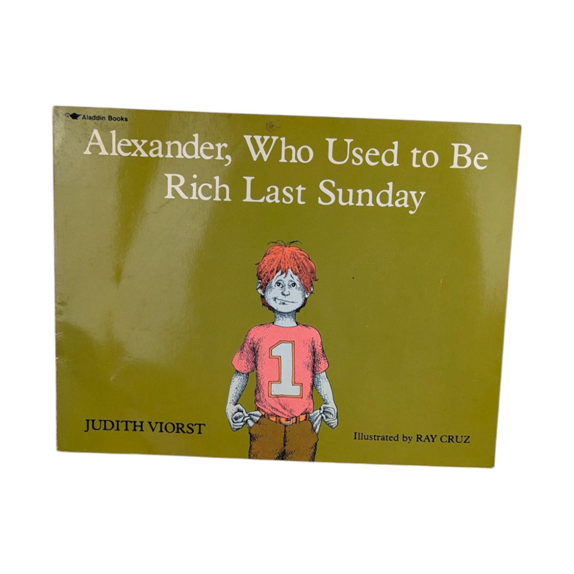 1978 "Alexander Who Used to Be Rich" Book: Judith Viorst, Vintage Kids Paperback