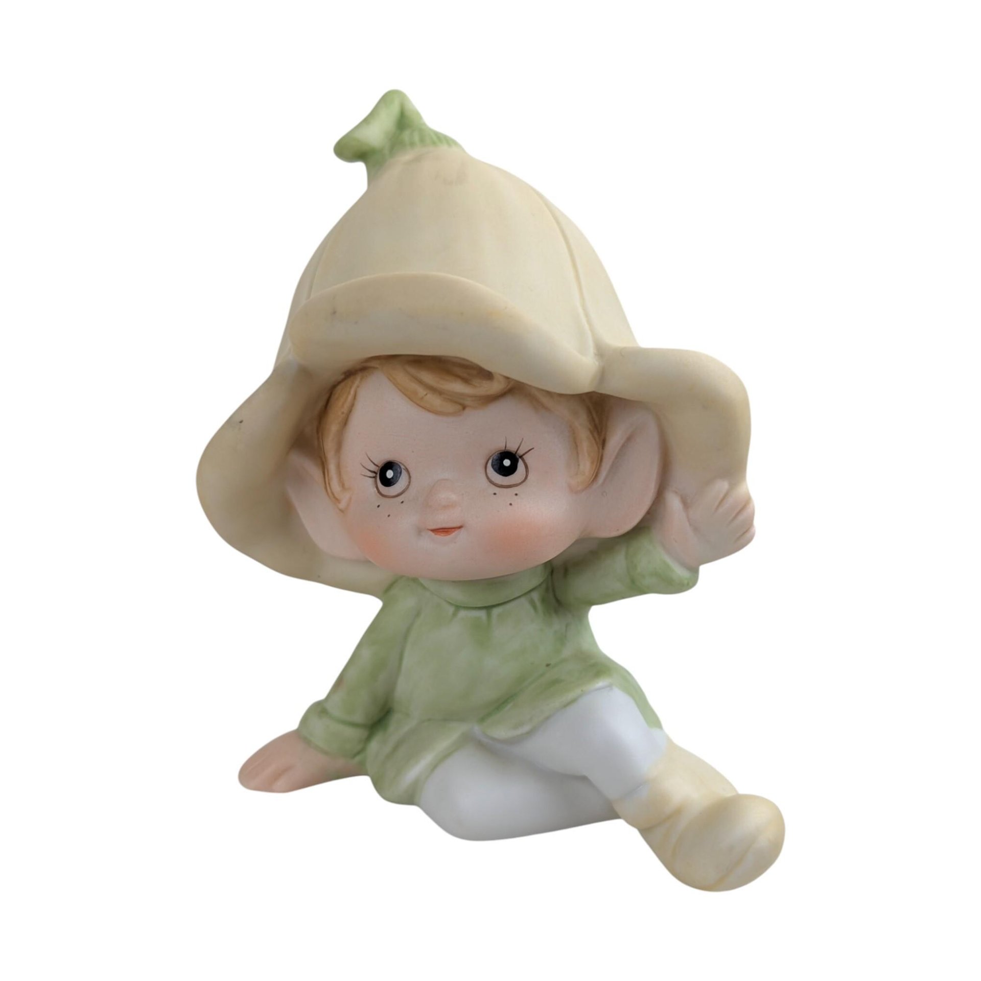 Vintage Homco Garden Pixie Figurines: Set of 3, #5615 Flower Hat