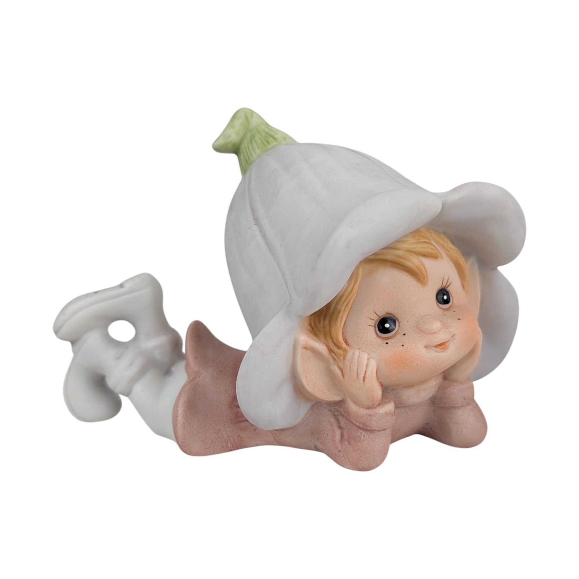 Vintage Homco Garden Pixie Figurines: Set of 3, #5615 Flower Hat