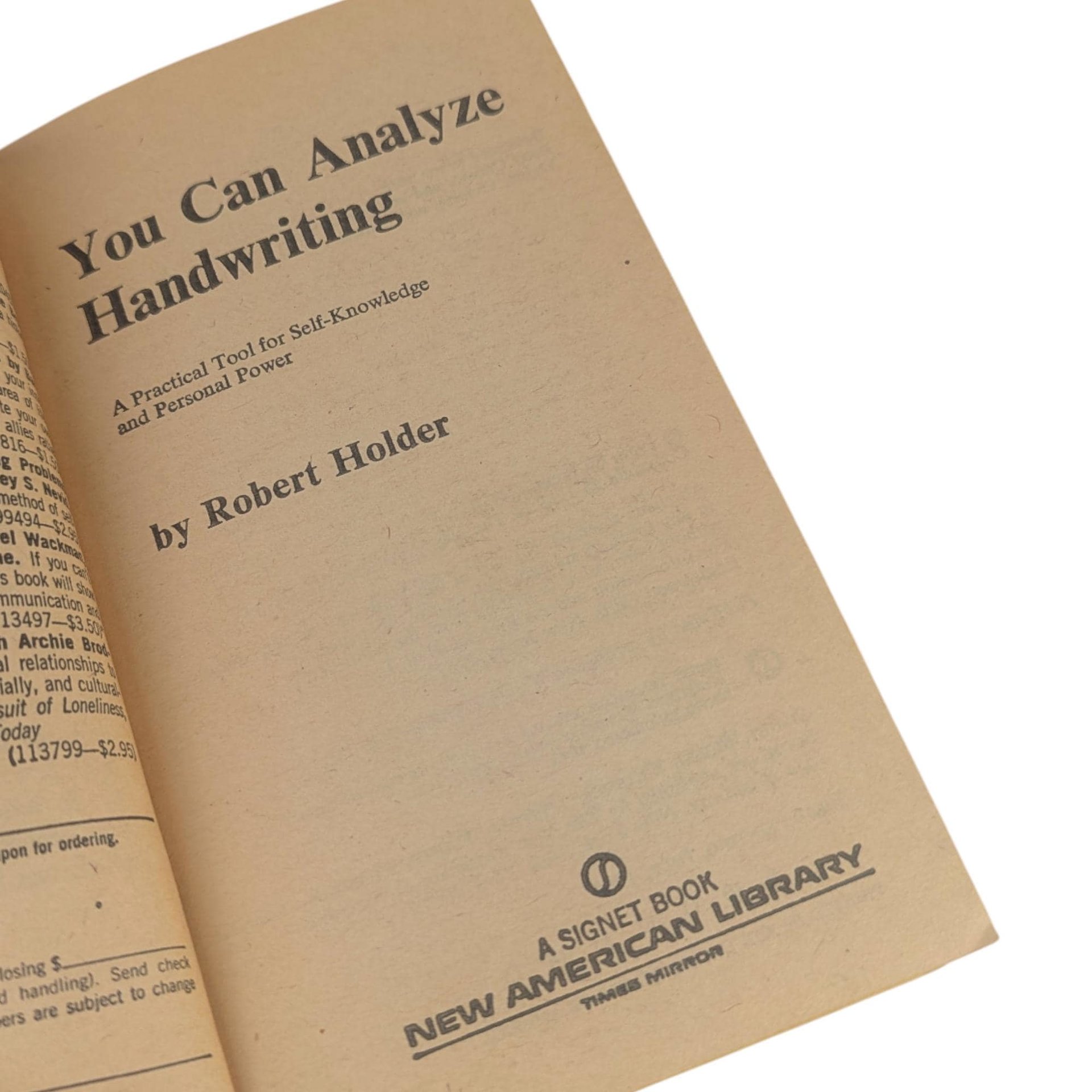 Vintage 1958 You Can Analyze Handwriting: Robert Holder Graphology Guidebook