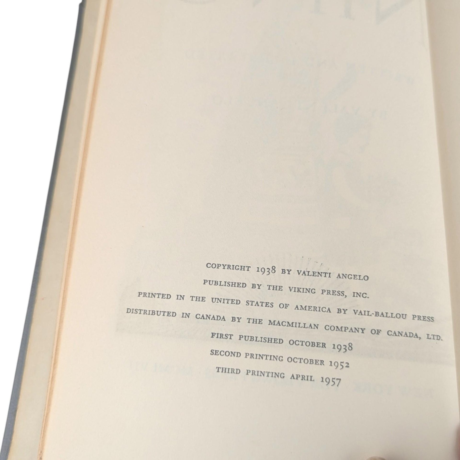 Vintage 1957 Nino Novel: Valenti Angelo Newbery Honor Book, Former Library Copy