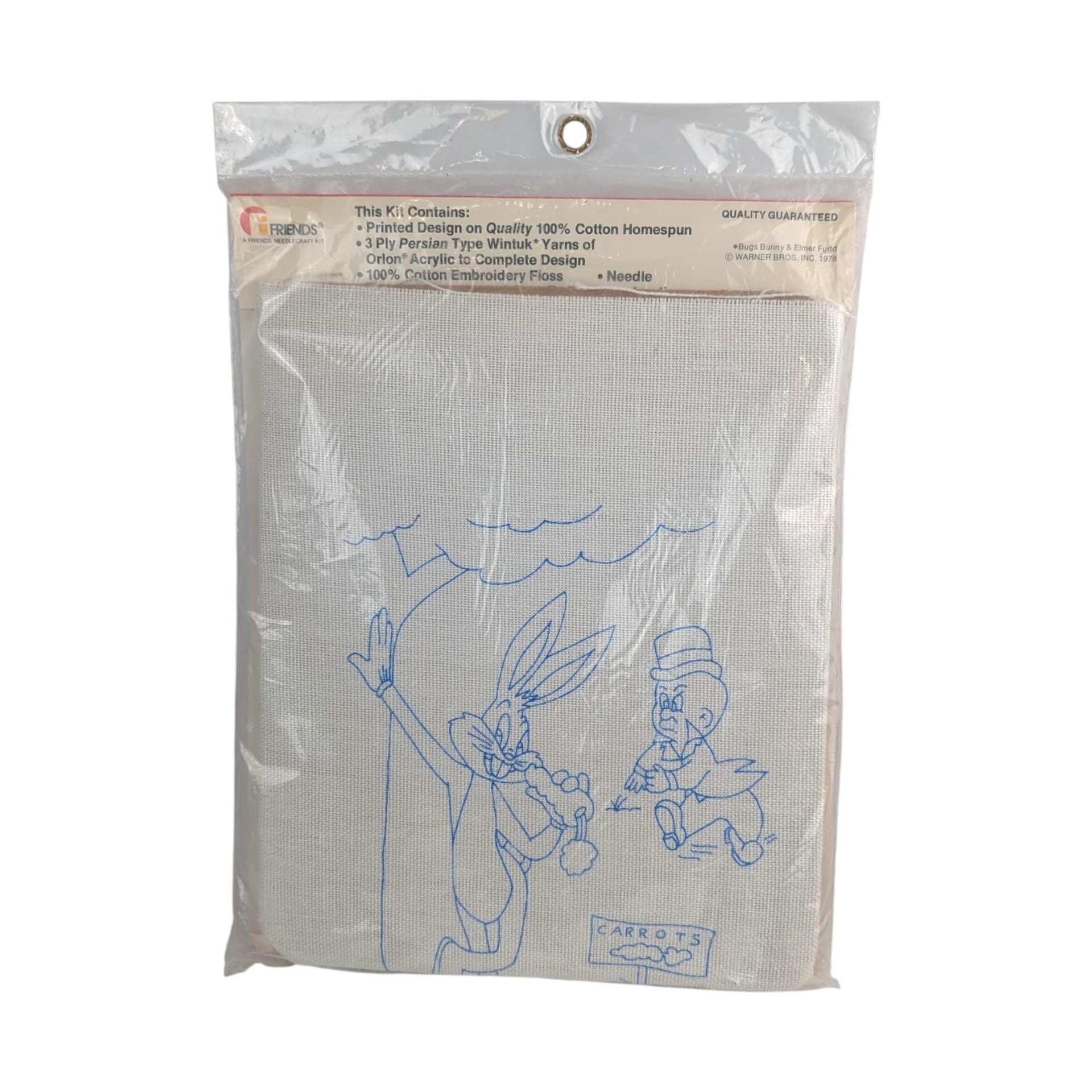 Vintage 1978 Bugs Bunny Embroidery Kit: Elmer Fudd Creative Stitchery Craft