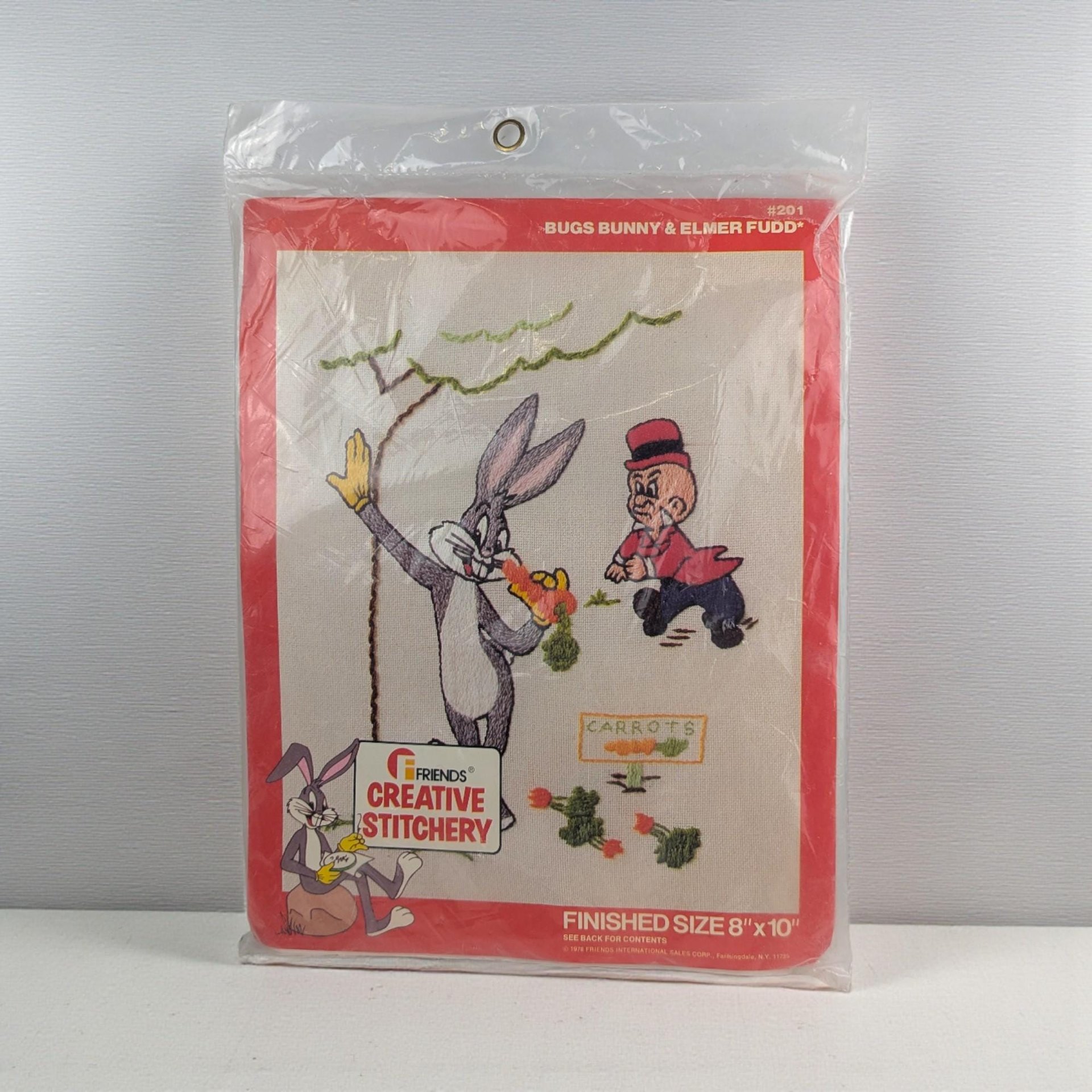Vintage 1978 Bugs Bunny Embroidery Kit: Elmer Fudd Creative Stitchery Craft