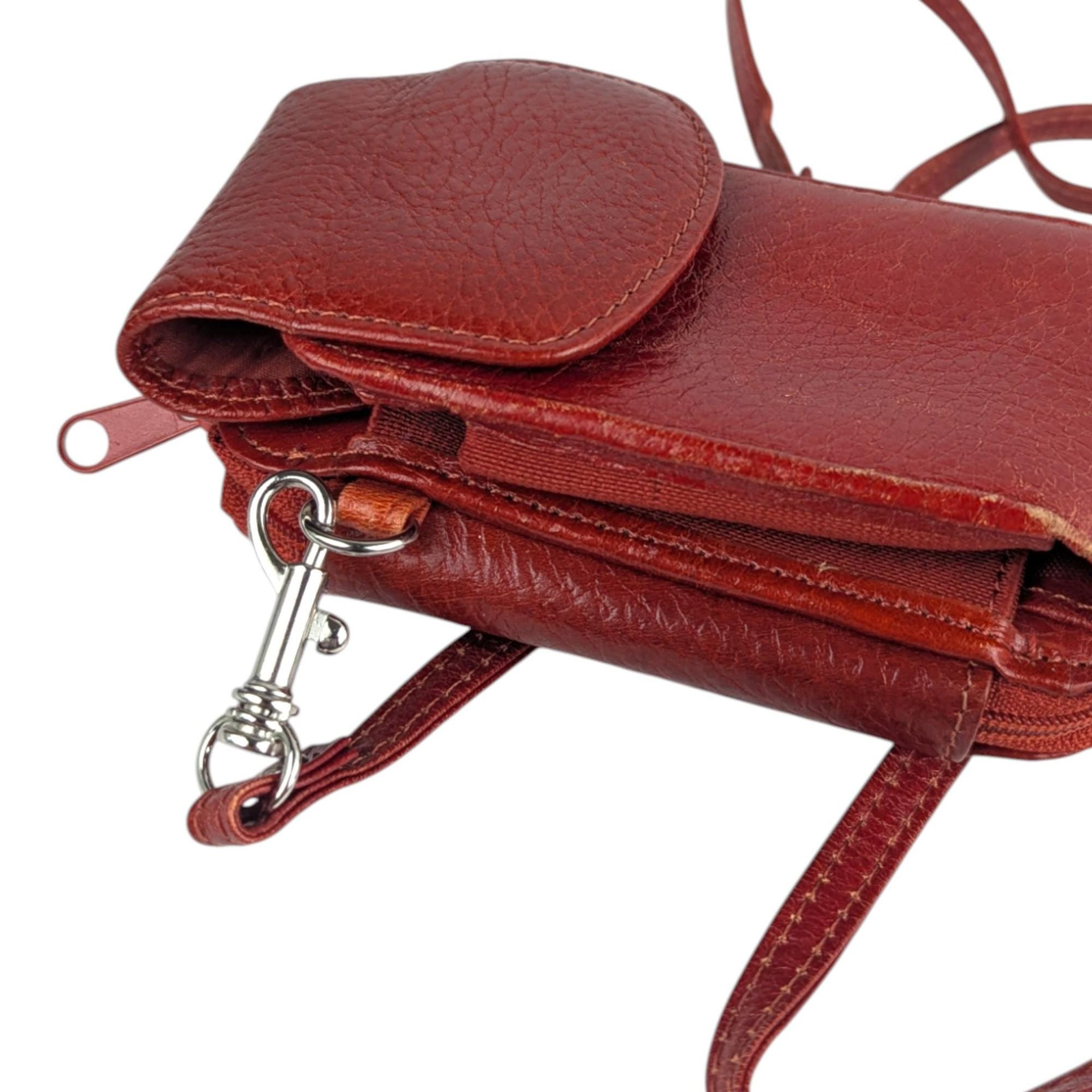 Vintage 1990s Wilsons Leather Purse: Small Red Crossbody Pouch