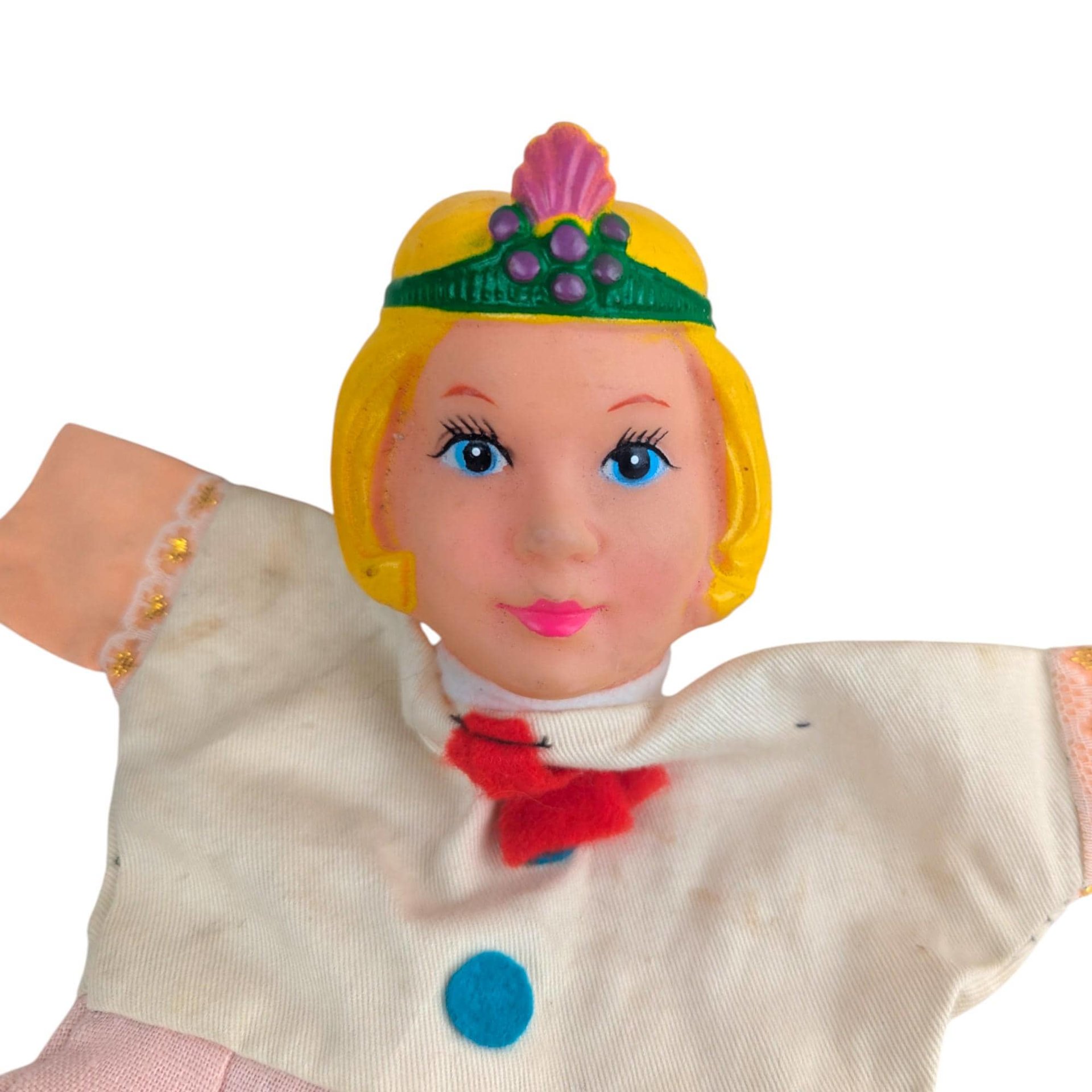 Vintage Princess Hand Puppet: Rubber Head Fairy Tale Storytelling Toy