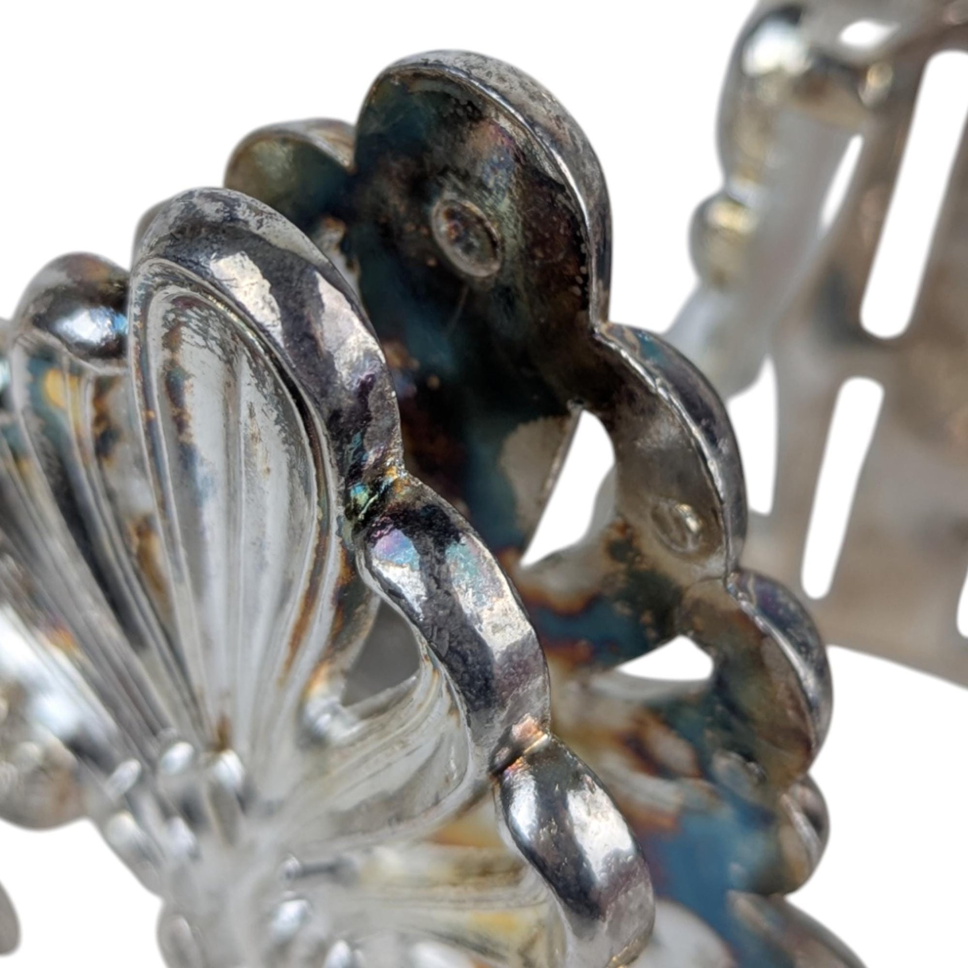 Vintage Silver Plate Silverware Rests: Set of 3 Ornate Cutlery Holders