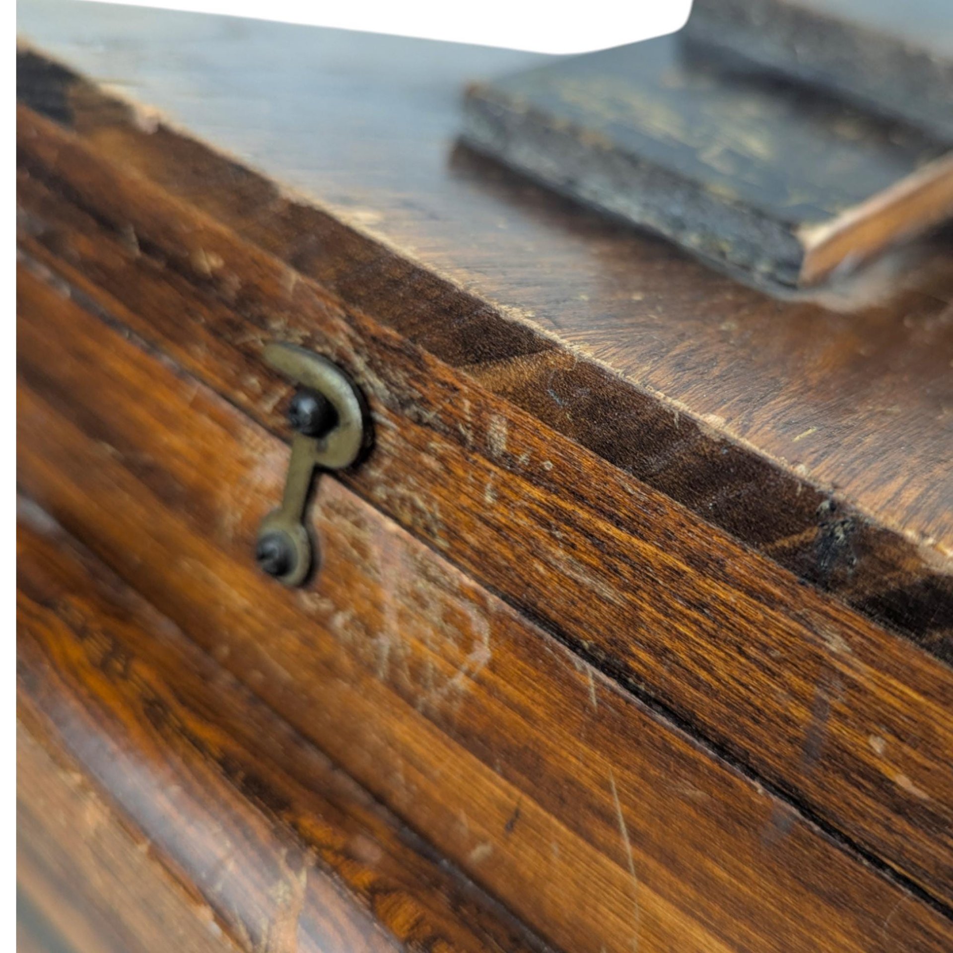 Vintage 1950s Merchants Box Co. Shoe Shine Kit: Wooden Valet Stand Footstool