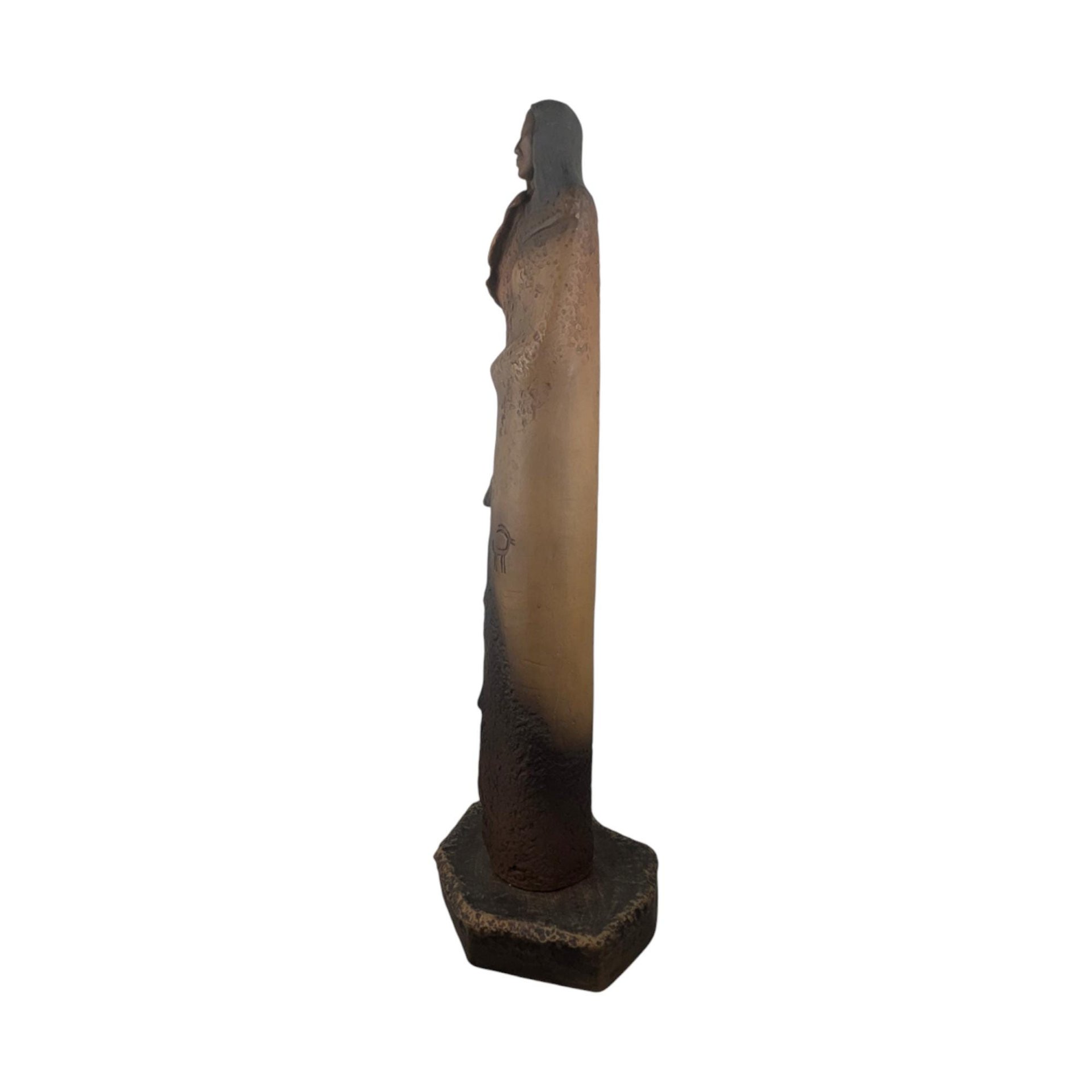 Vintage Indigenous Style Figure: JH Boone Co. Terracotta Statue